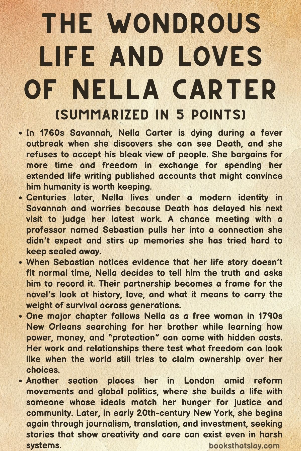 The Wondrous Life and Loves of Nella Carter Summary, Characters and Themes