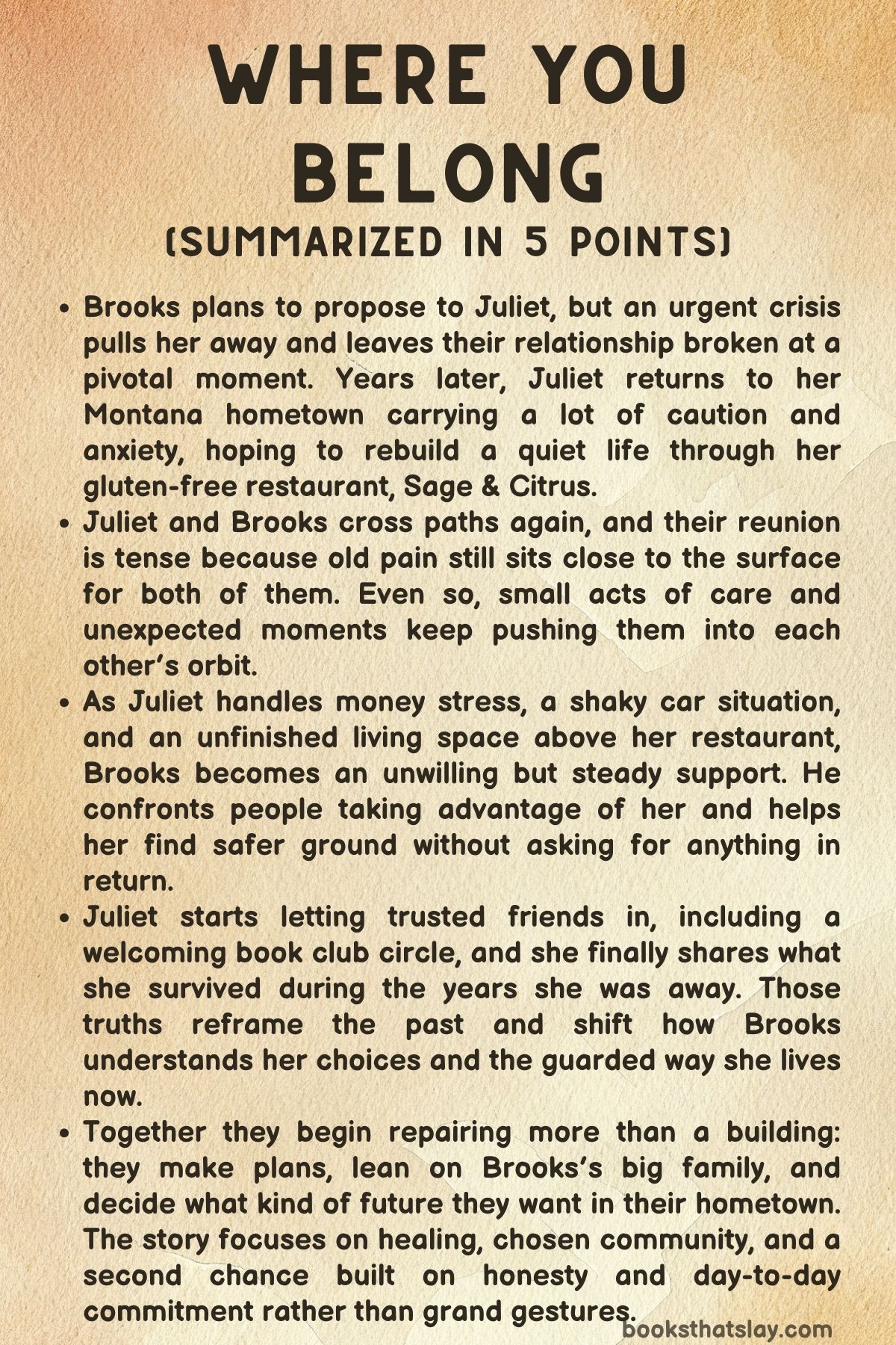 Where You Belong Summary, Characters and Themes