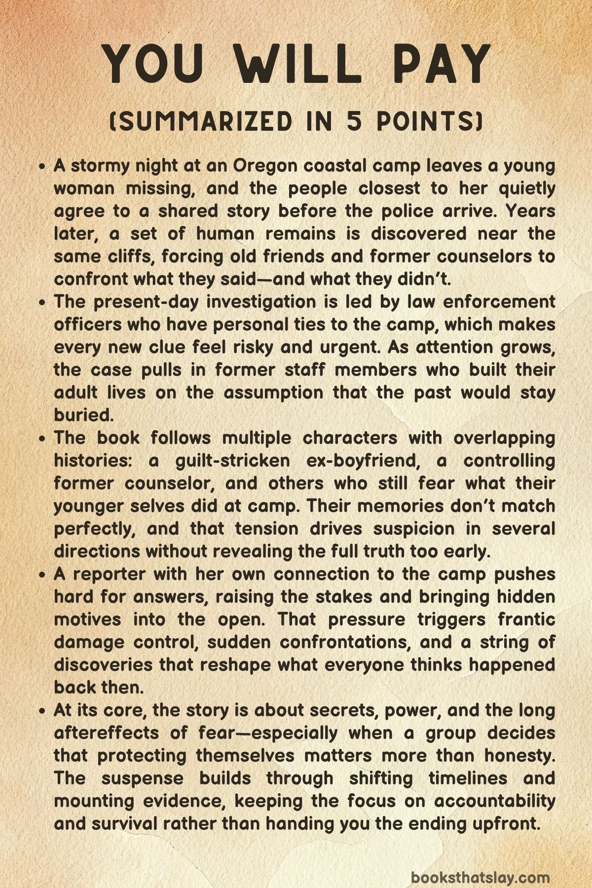 You Will Pay Summary, Characters and Themes