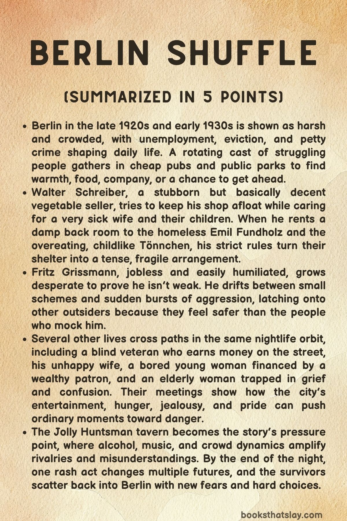 Berlin Shuffle Summary, Characters and Themes