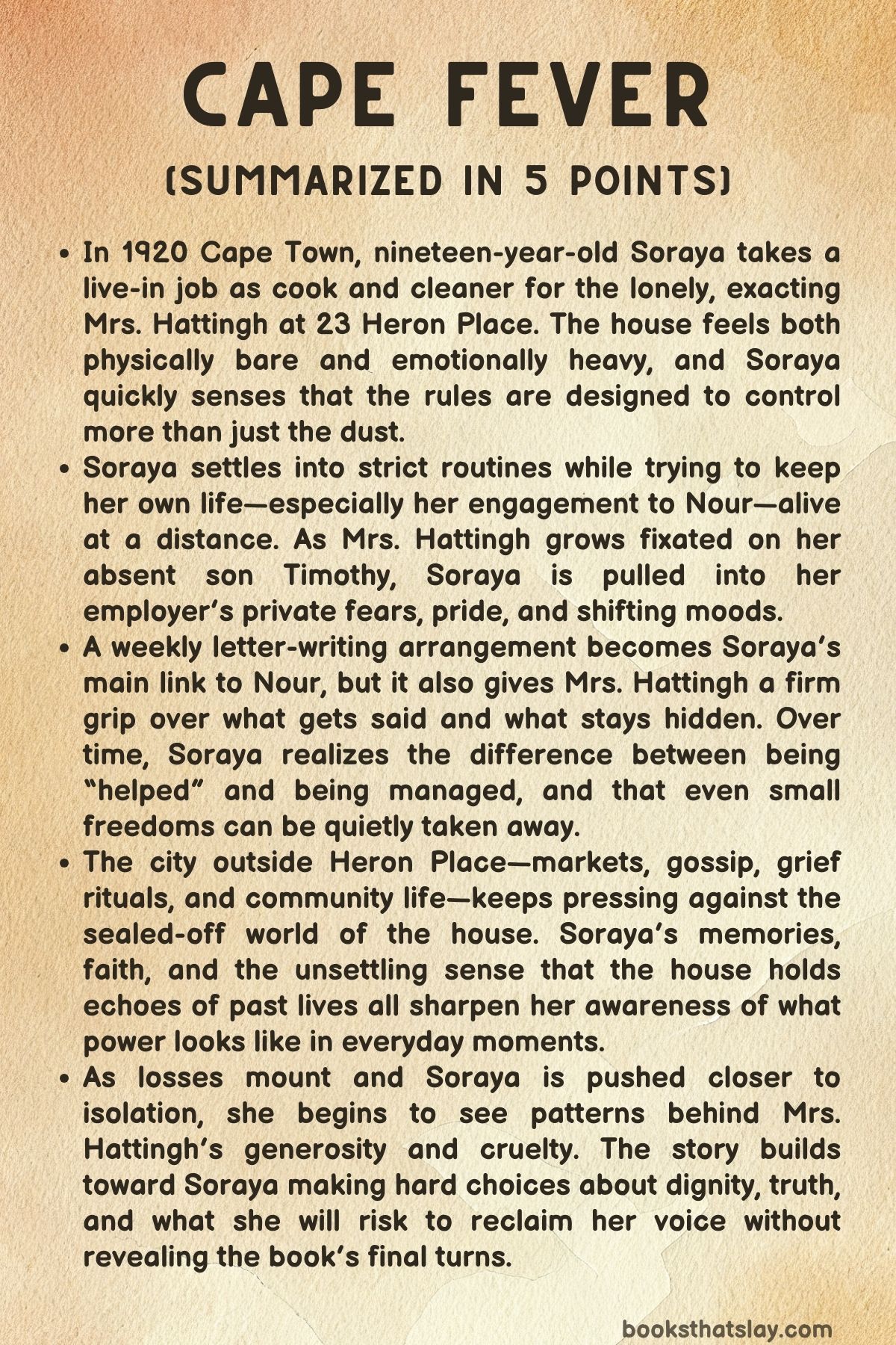 Cape Fever Summary, Characters and Themes