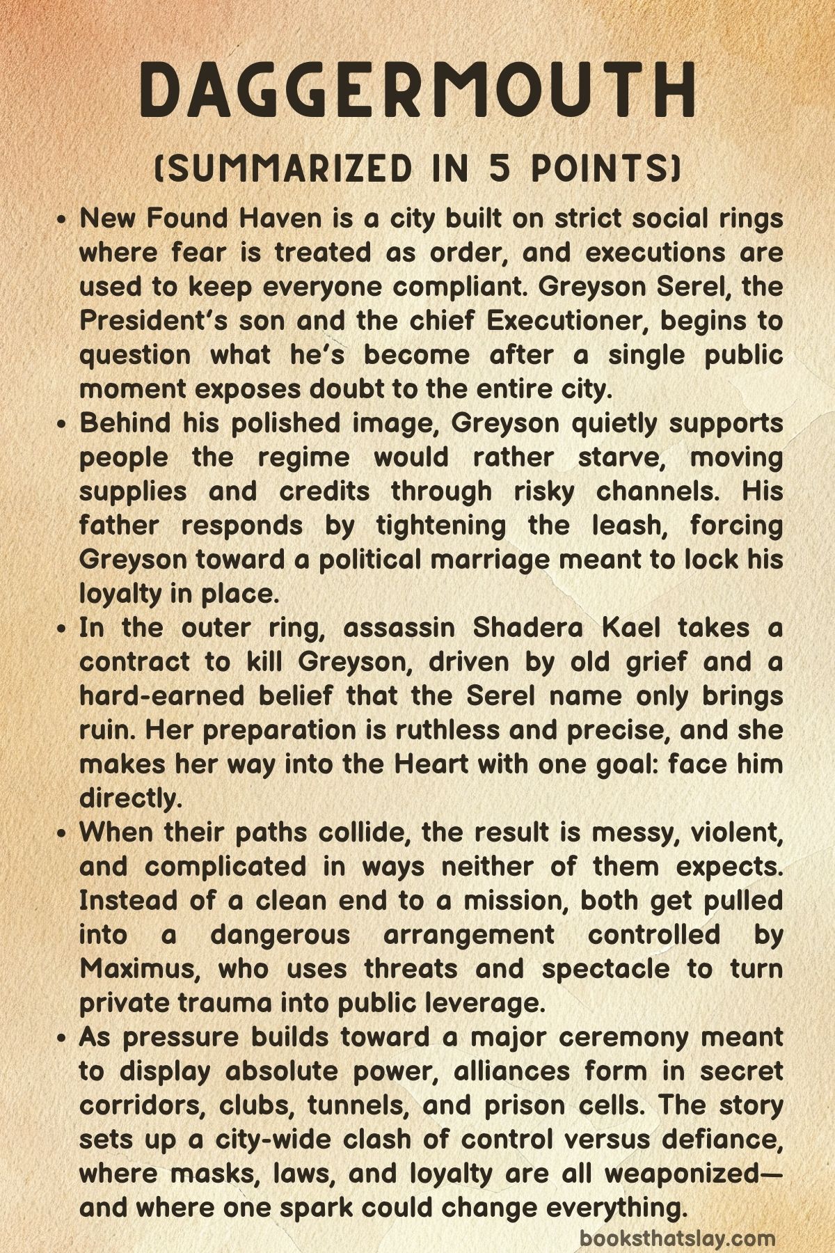 Daggermouth Summary, Characters and Themes