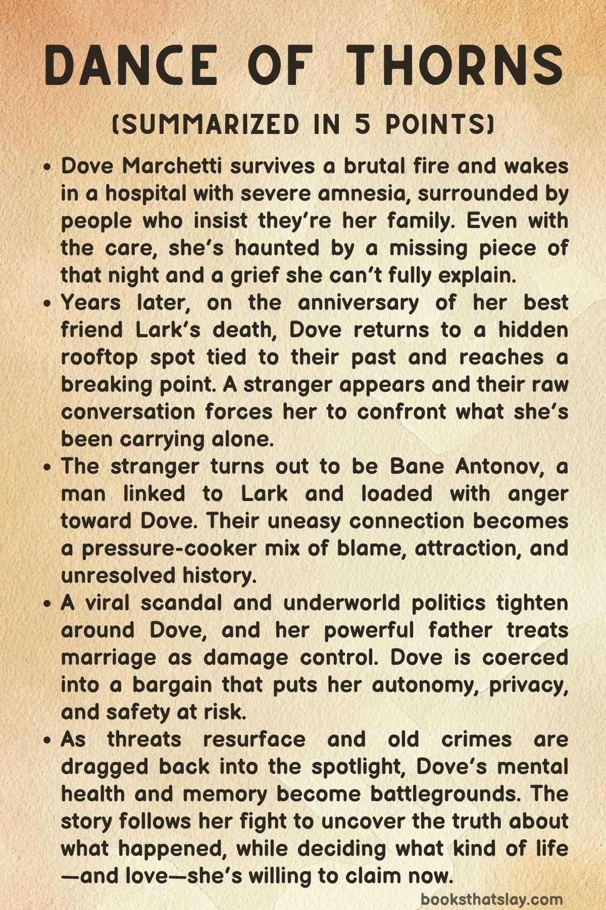 Dance of Thorns Summary, Characters and Themes