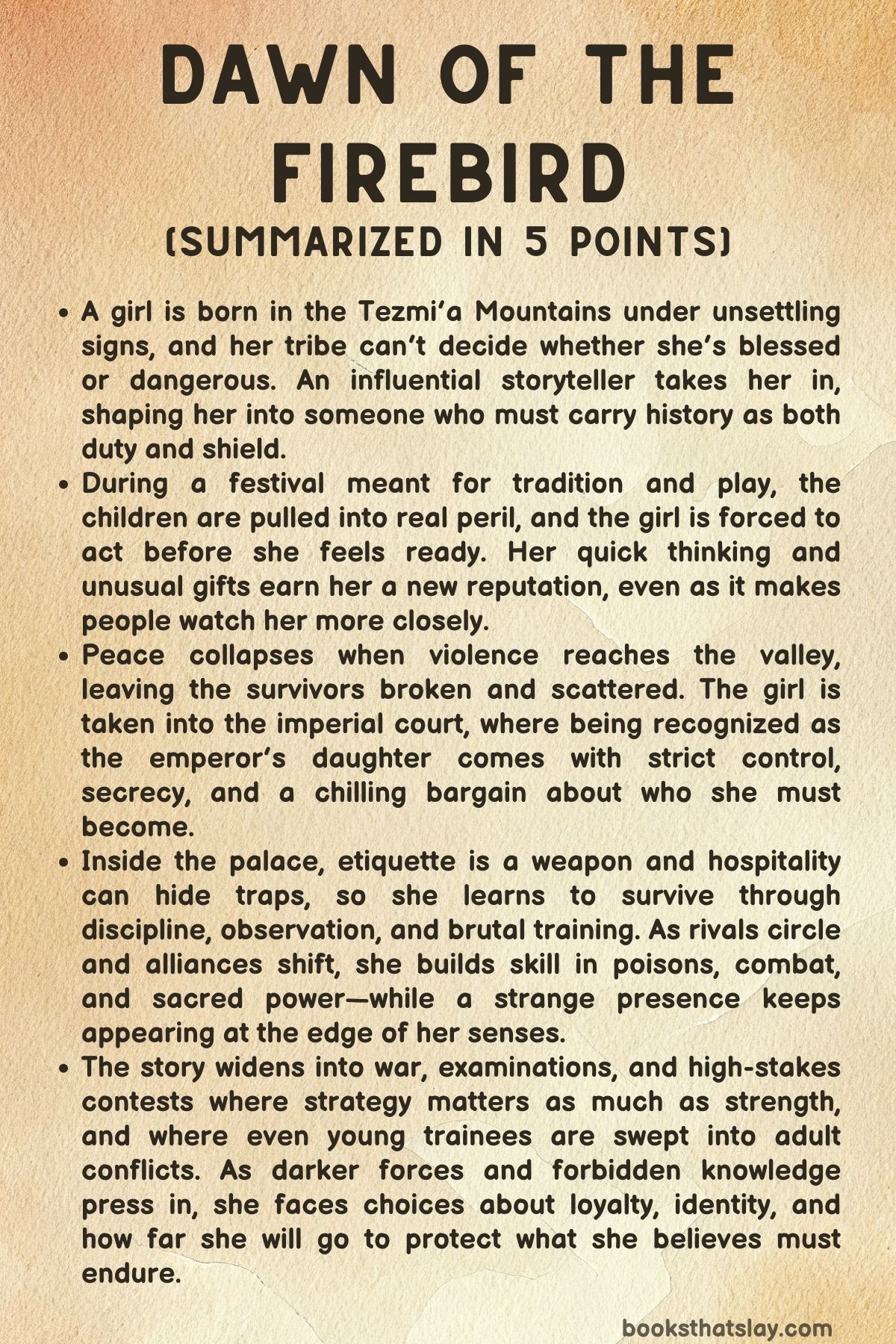 Dawn of the Firebird Summary, Characters and Themes