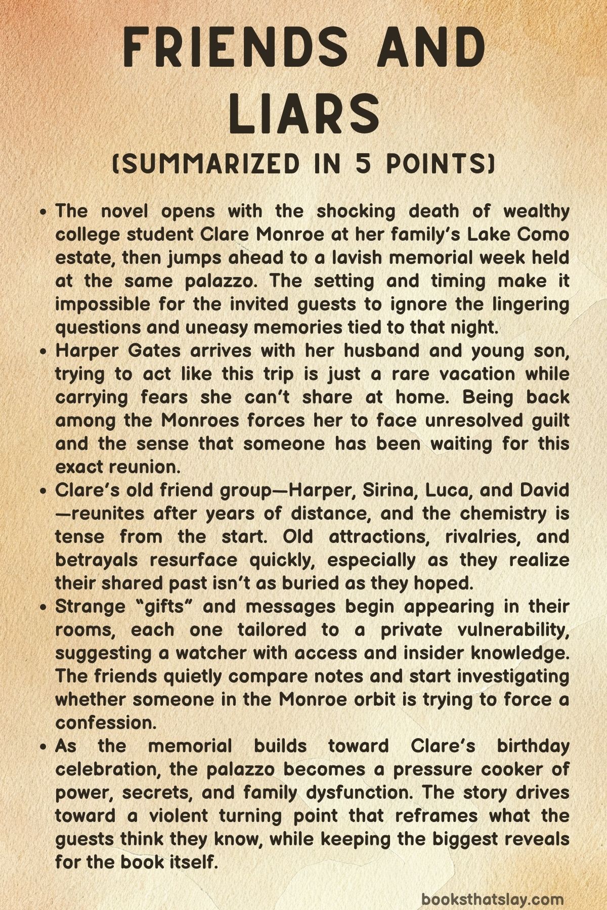 Friends and Liars Summary, Characters and Themes