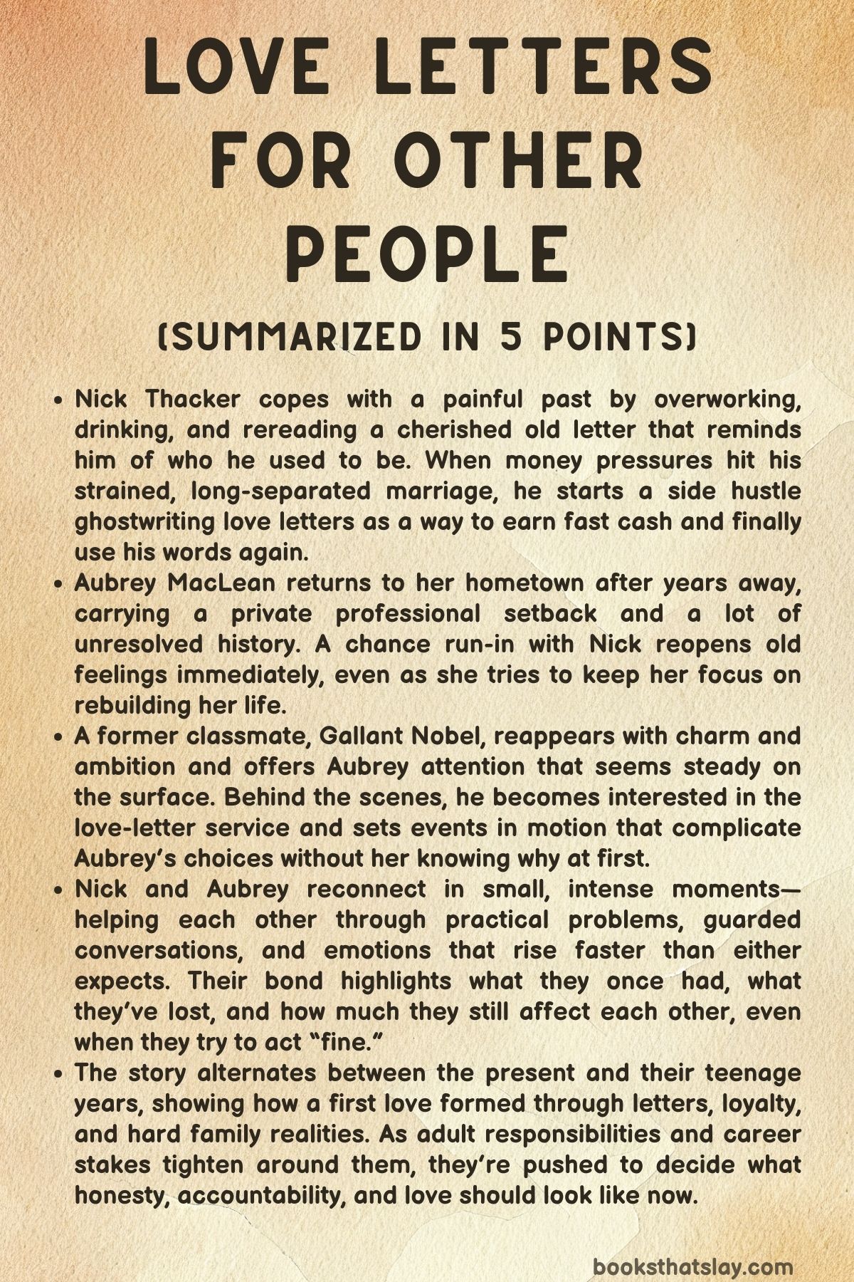 Love Letters For Other People Summary, Characters and Themes