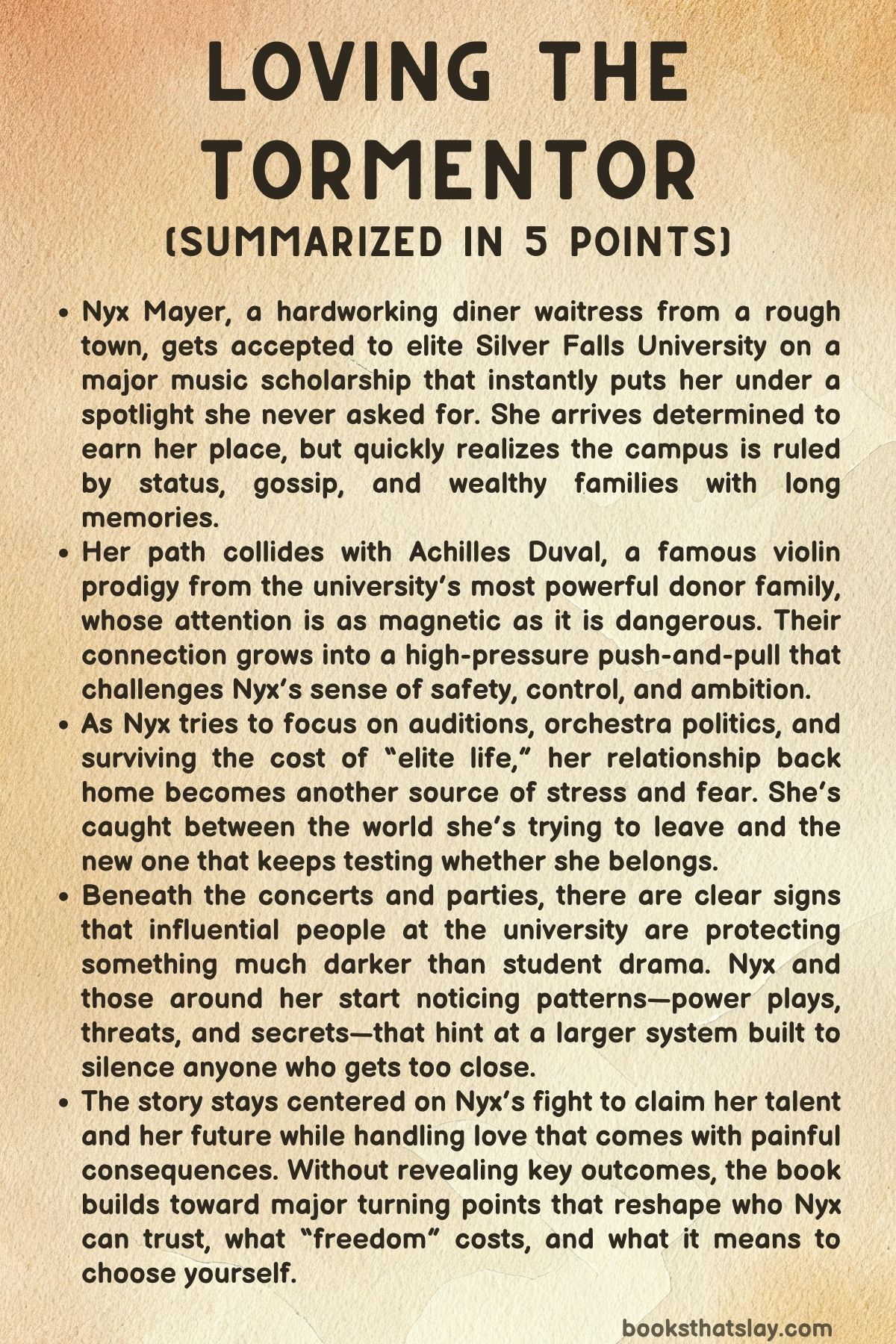 Loving The Tormentor Summary, Characters and Themes