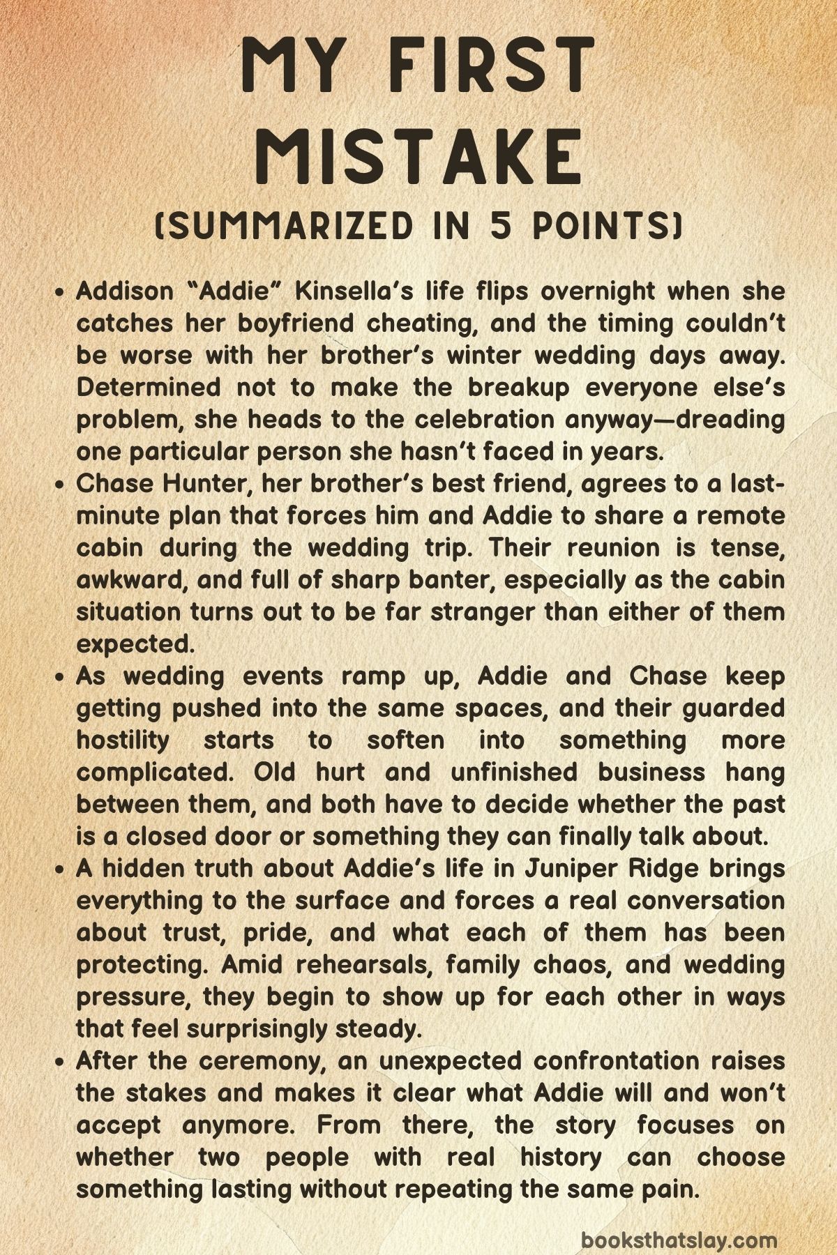 My First Mistake Summary, Characters and Themes