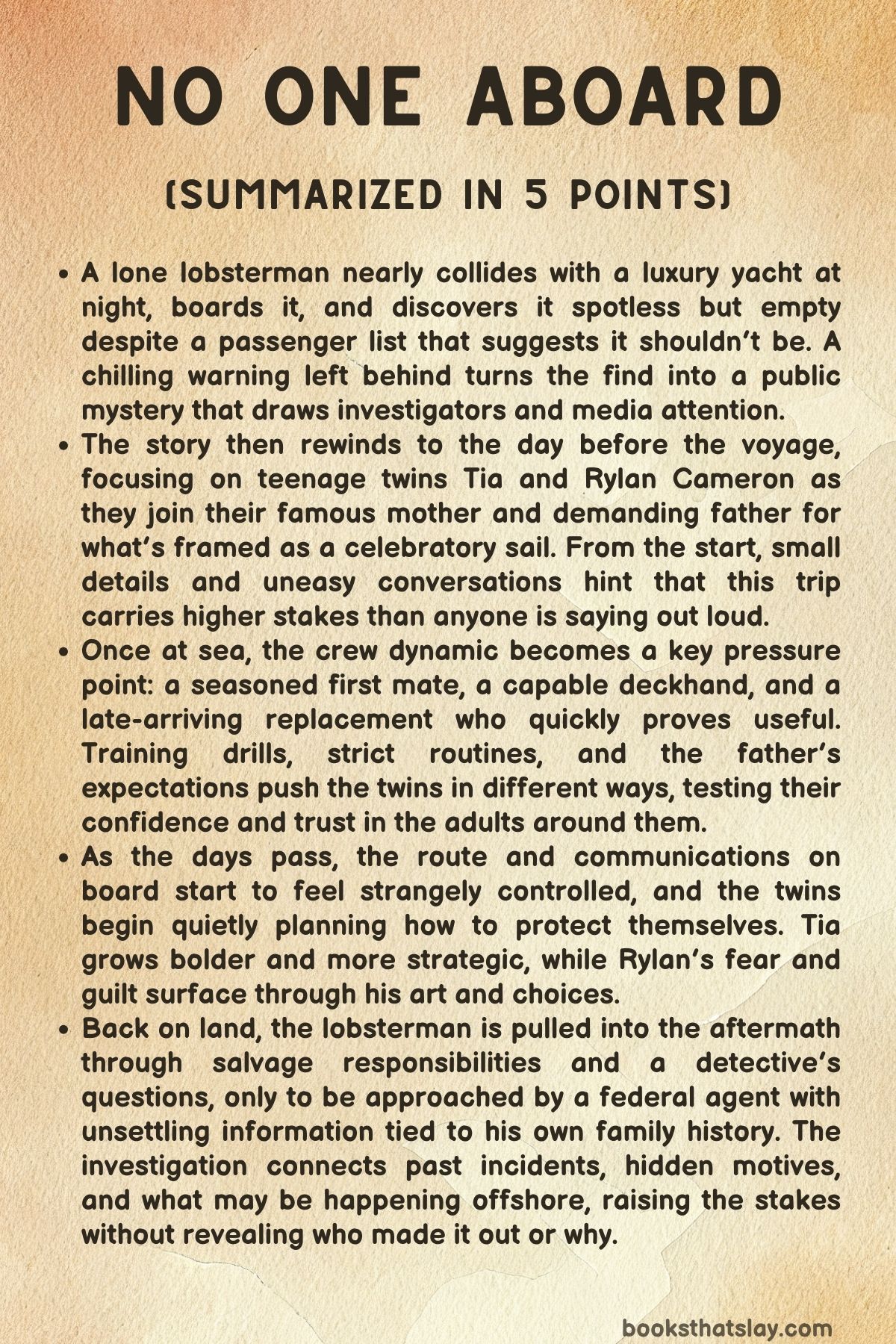 No One Aboard Summary, Characters and Themes