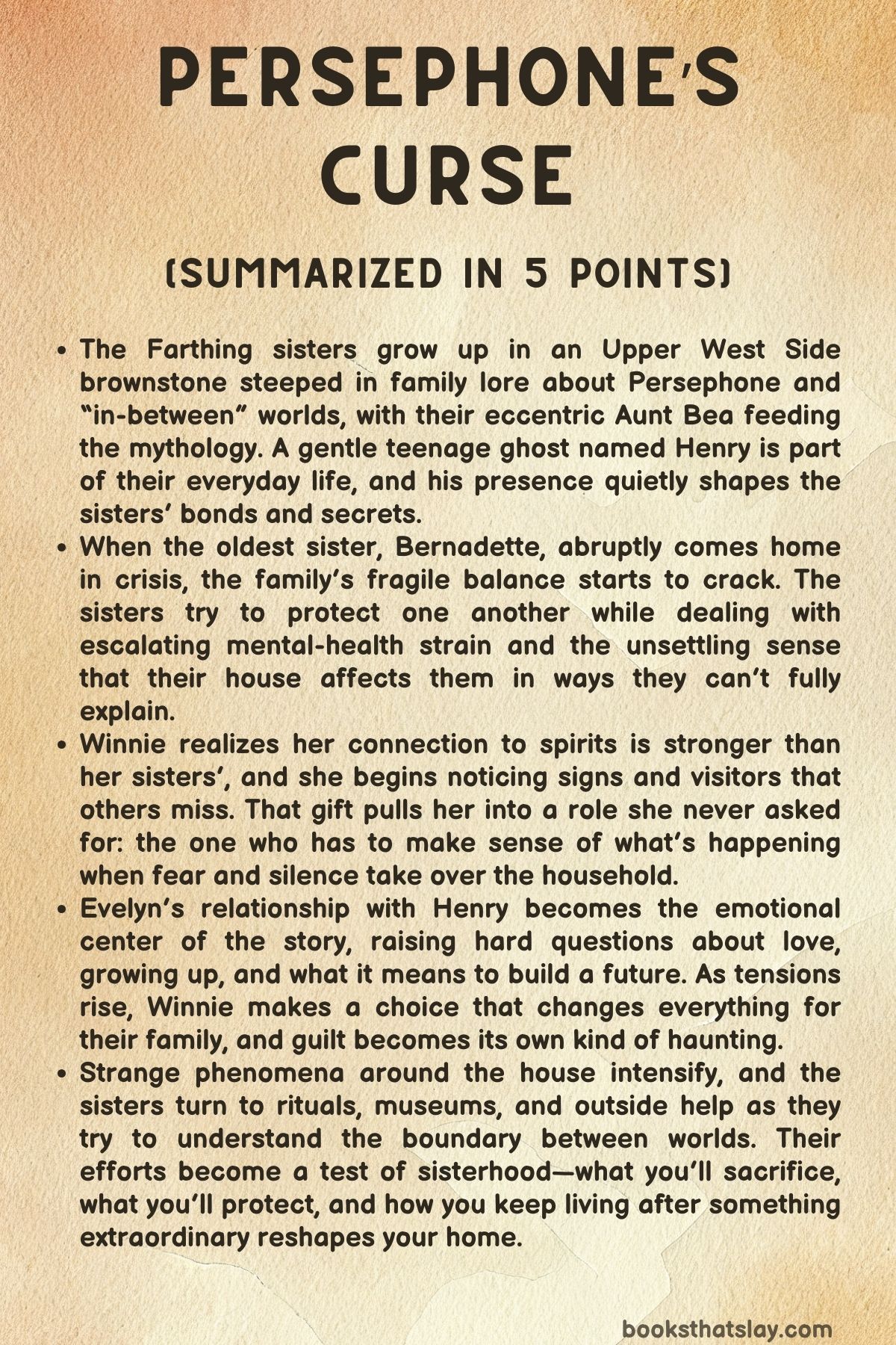 Persephone's Curse Summary, Characters and Themes