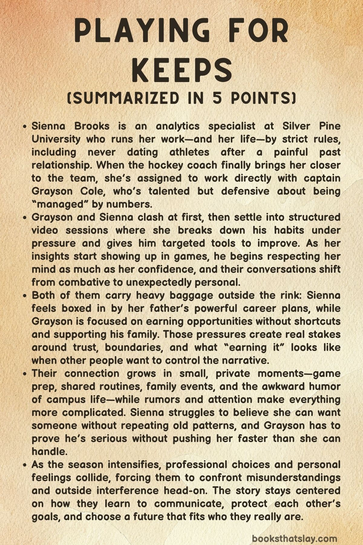 Playing for Keeps Summary, Characters and Themes