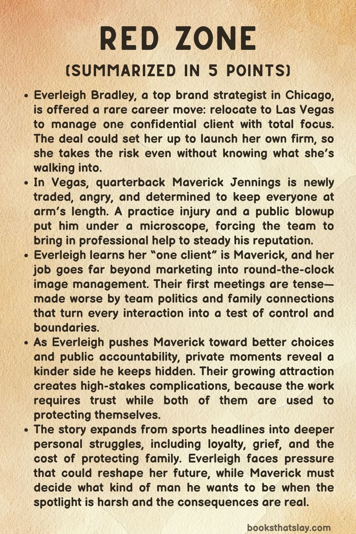 Red Zone by Lisa Suzanne Summary, Characters and Themes