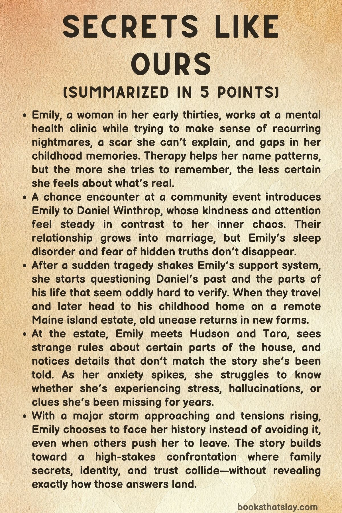 Secrets Like Ours Summary, Characters and Themes