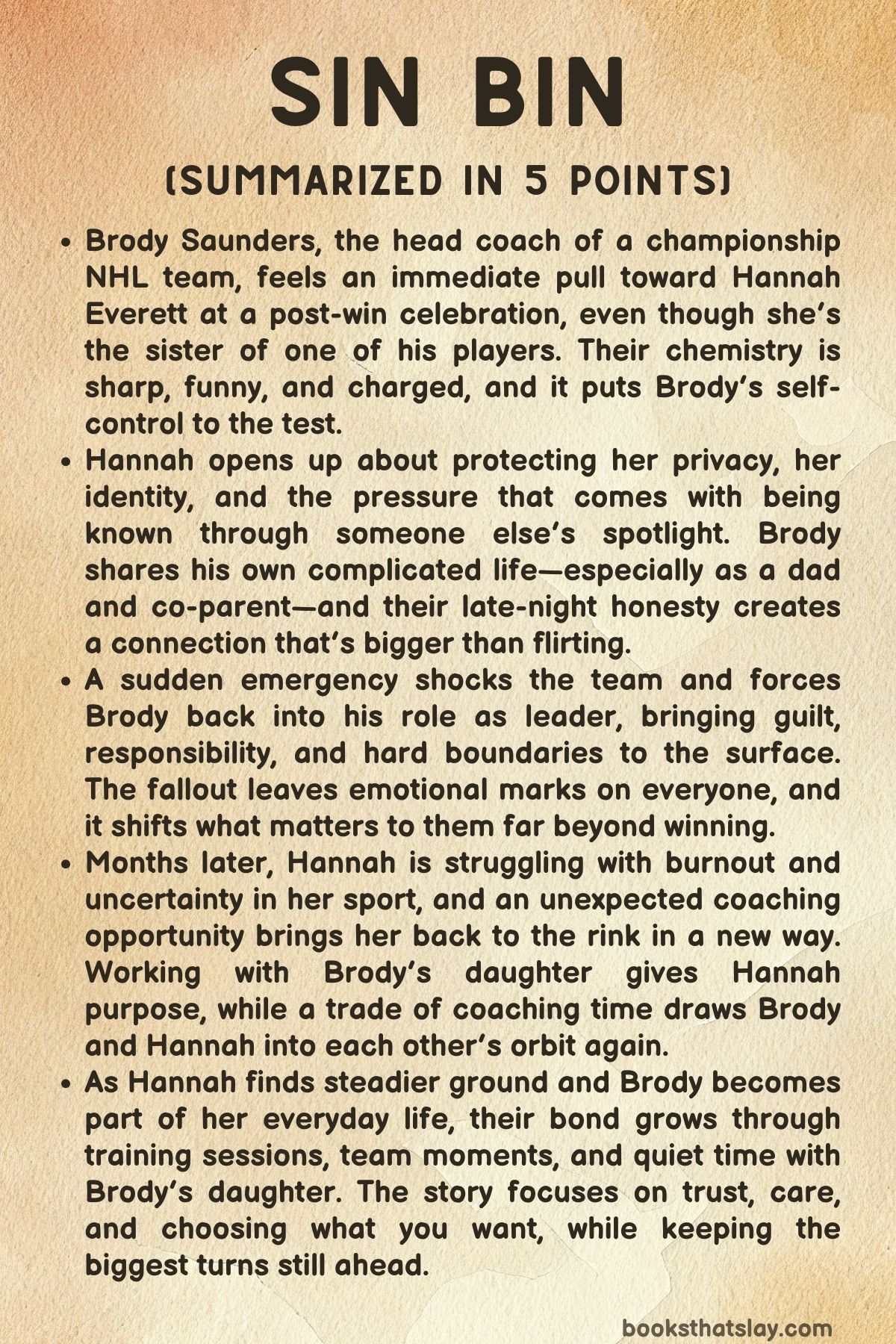 Sin Bin Summary, Characters and Themes