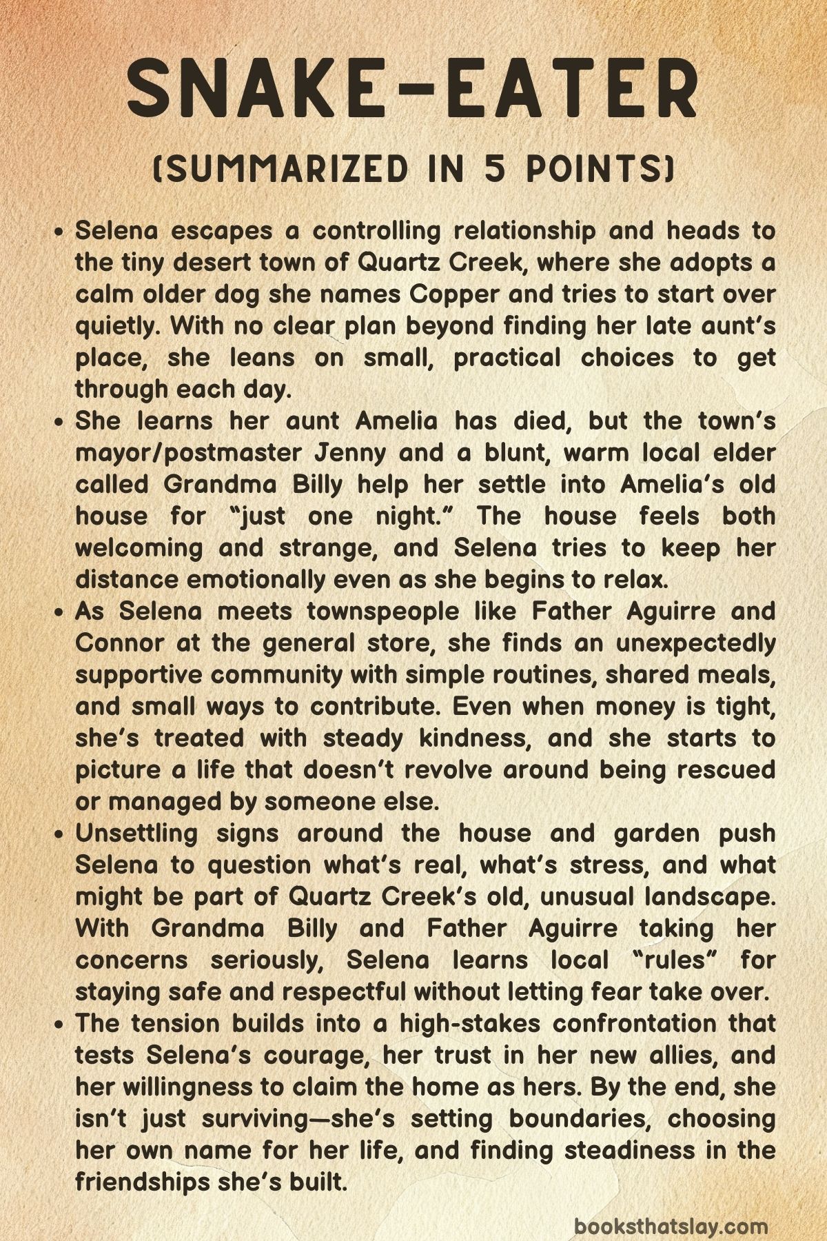 Snake-Eater Summary, Characters and Themes