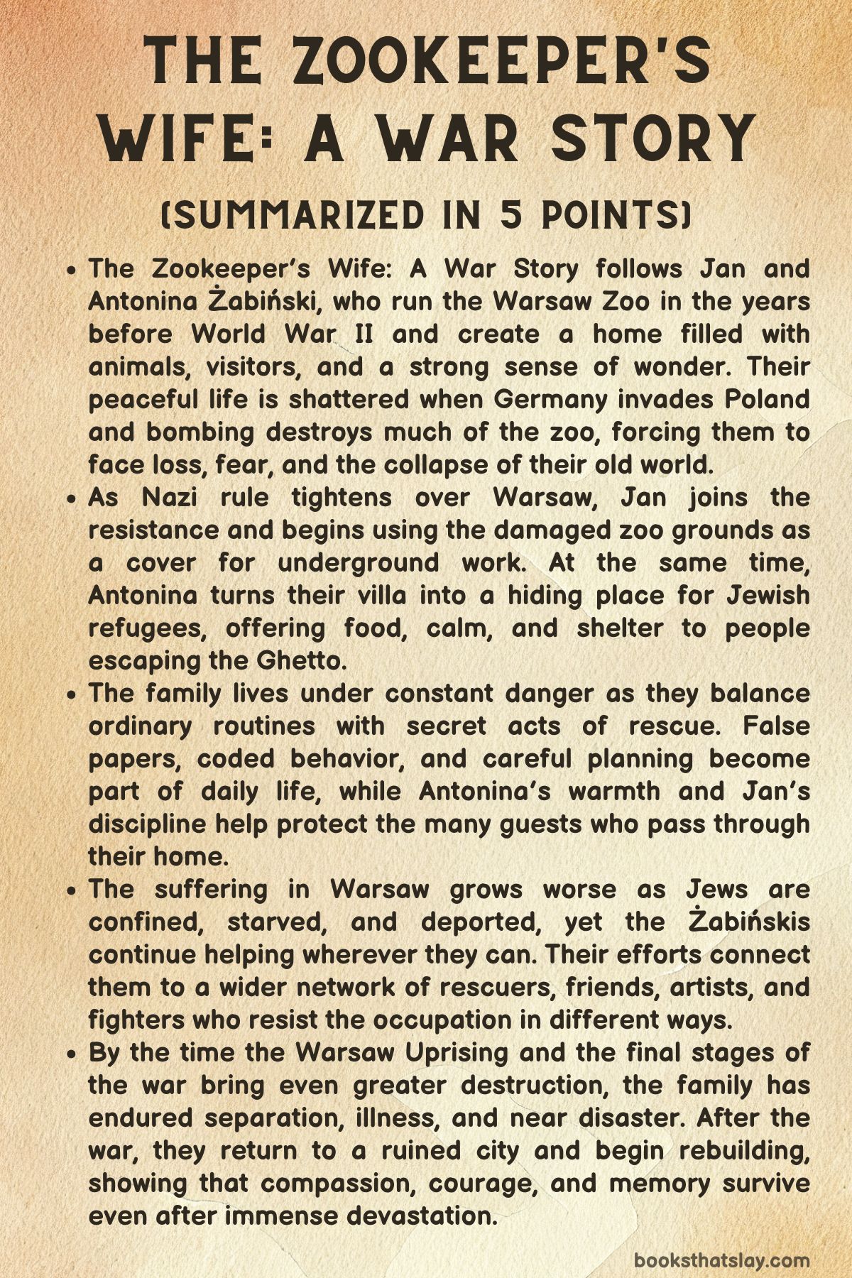 The Zookeeper's Wife: A War Story Summary 