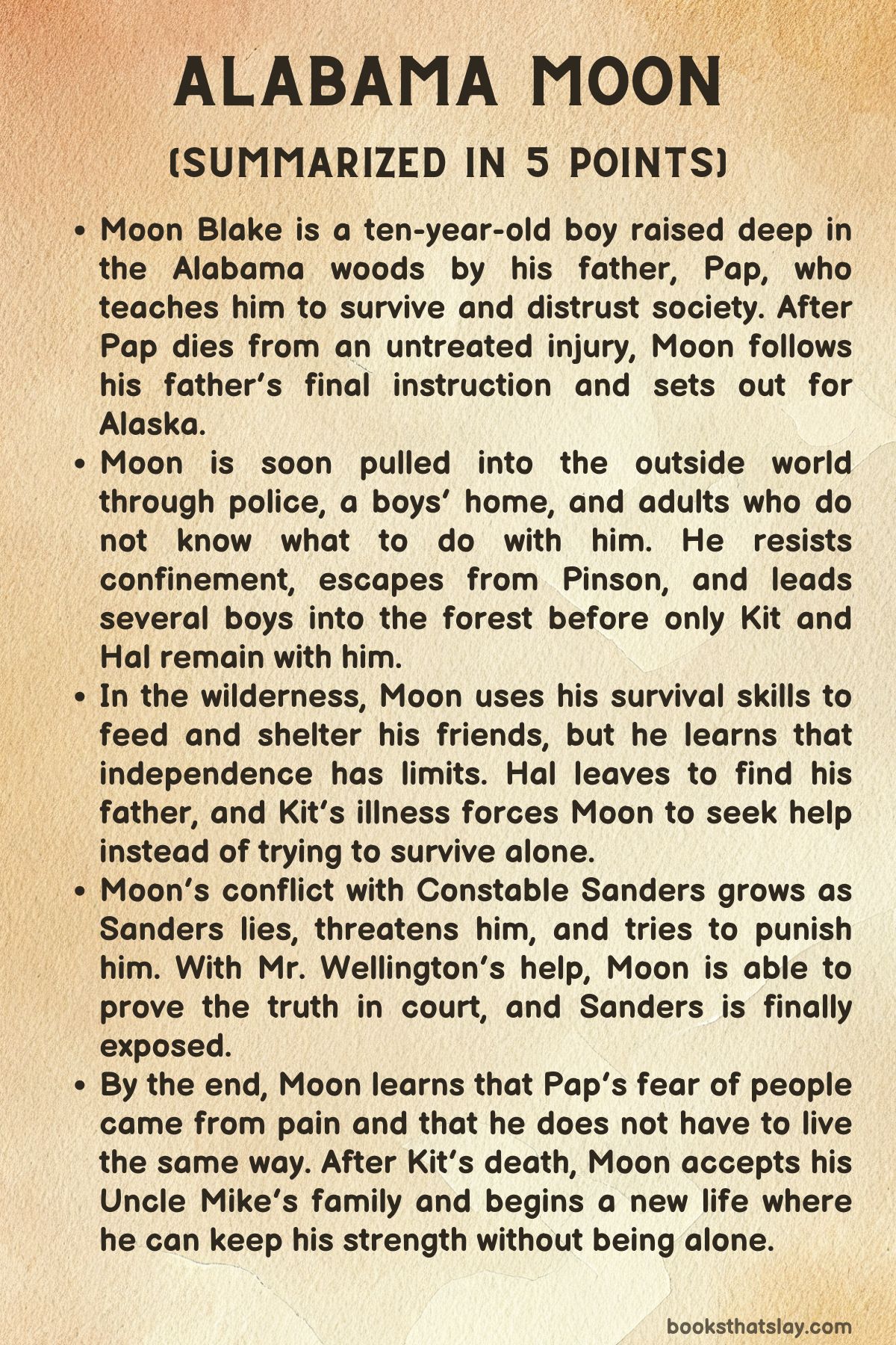 Alabama Moon Summary