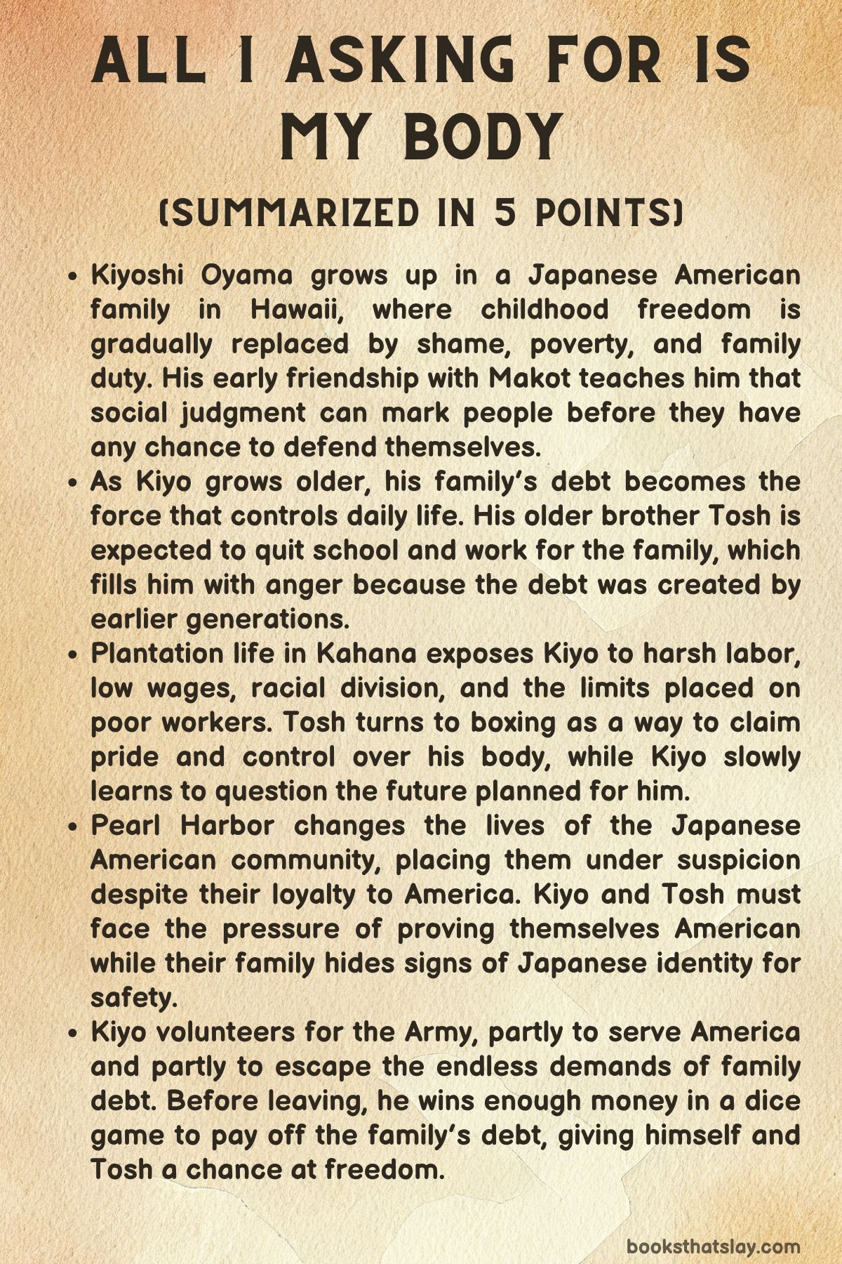 All I Asking for Is My Body Summary