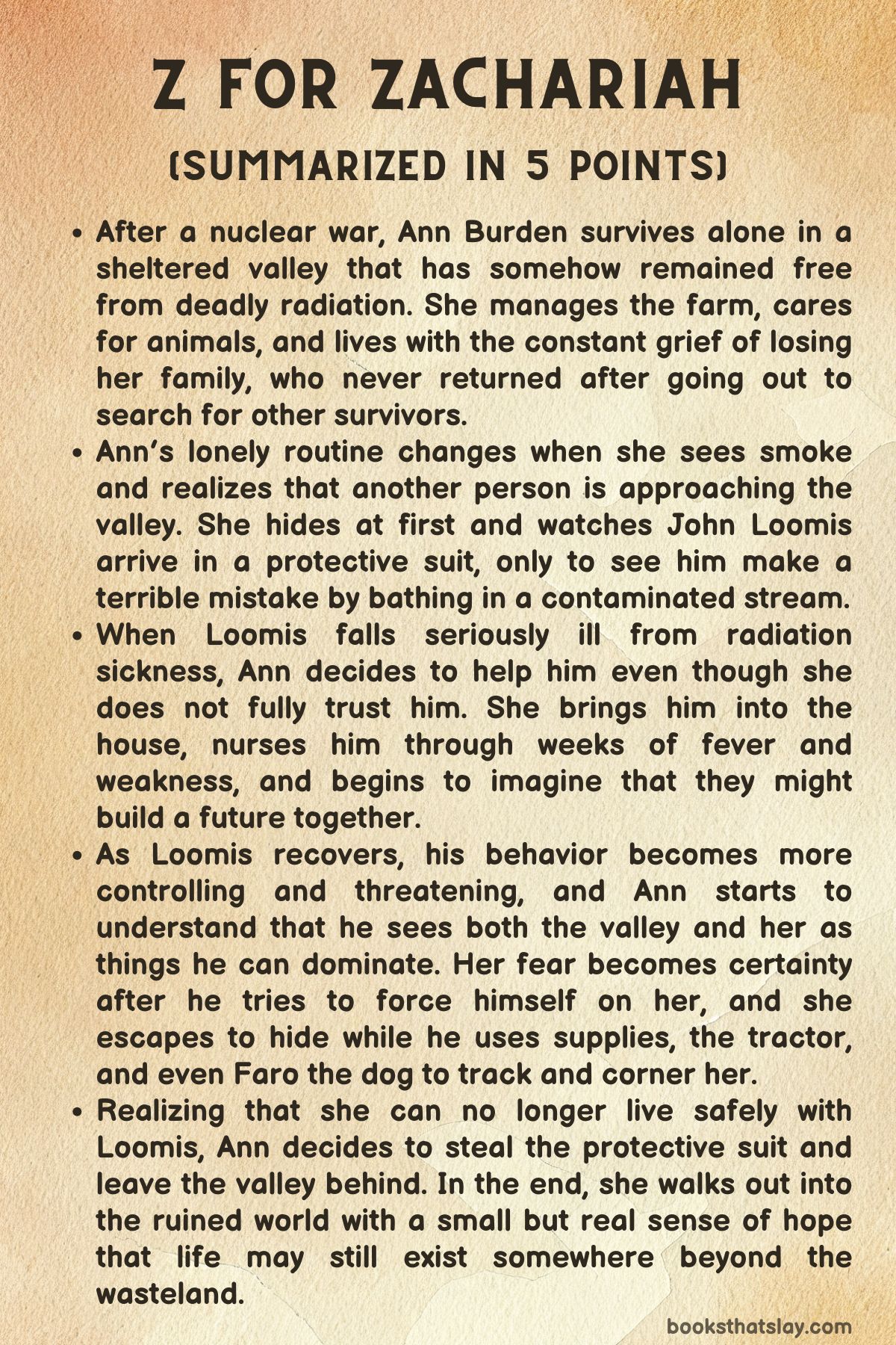 Z For Zachariah Summary