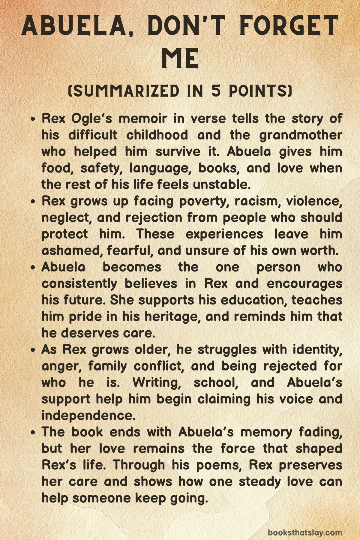 Abuela, Don't Forget Me Summary 