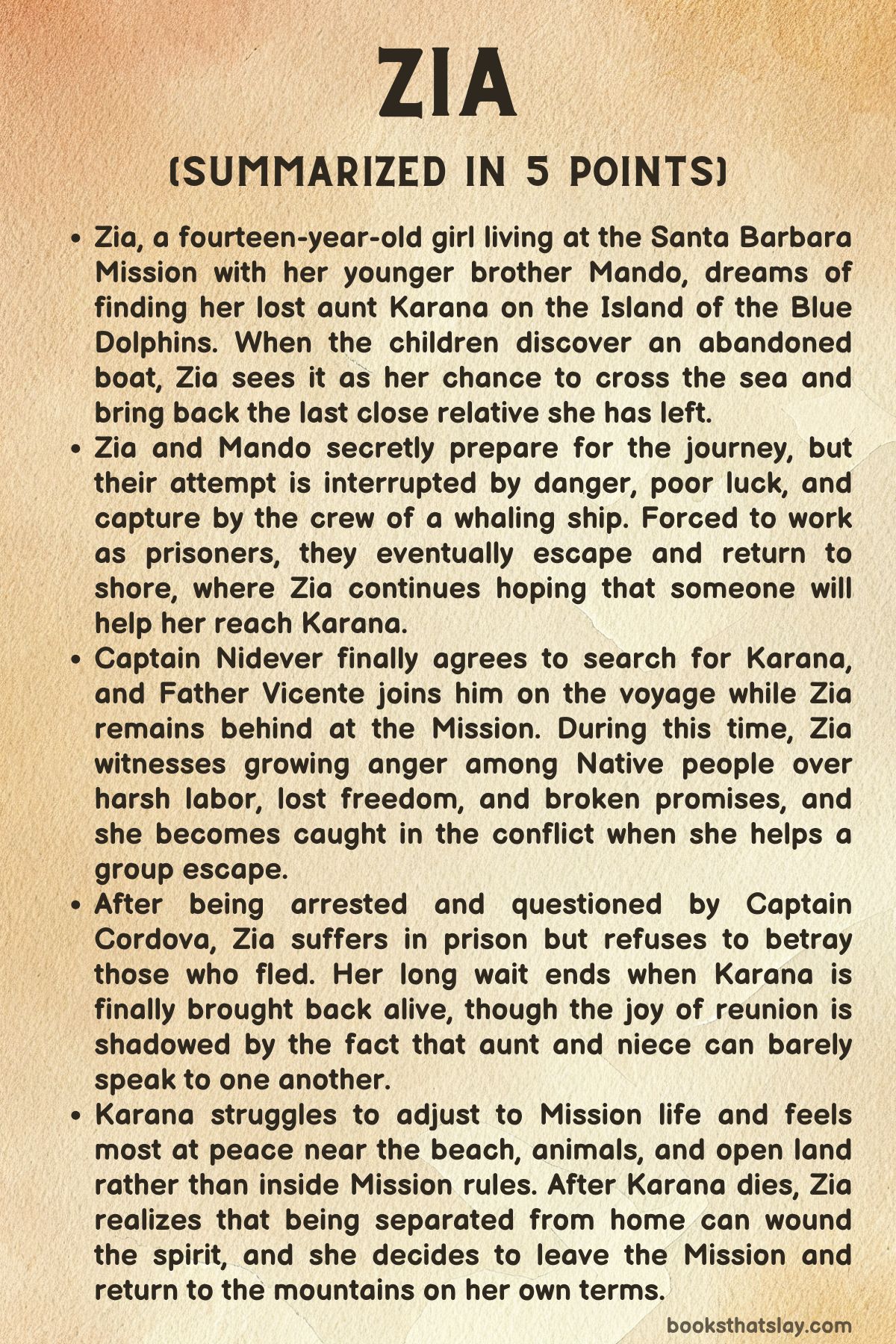 Zia by Scott O'Dell Summary