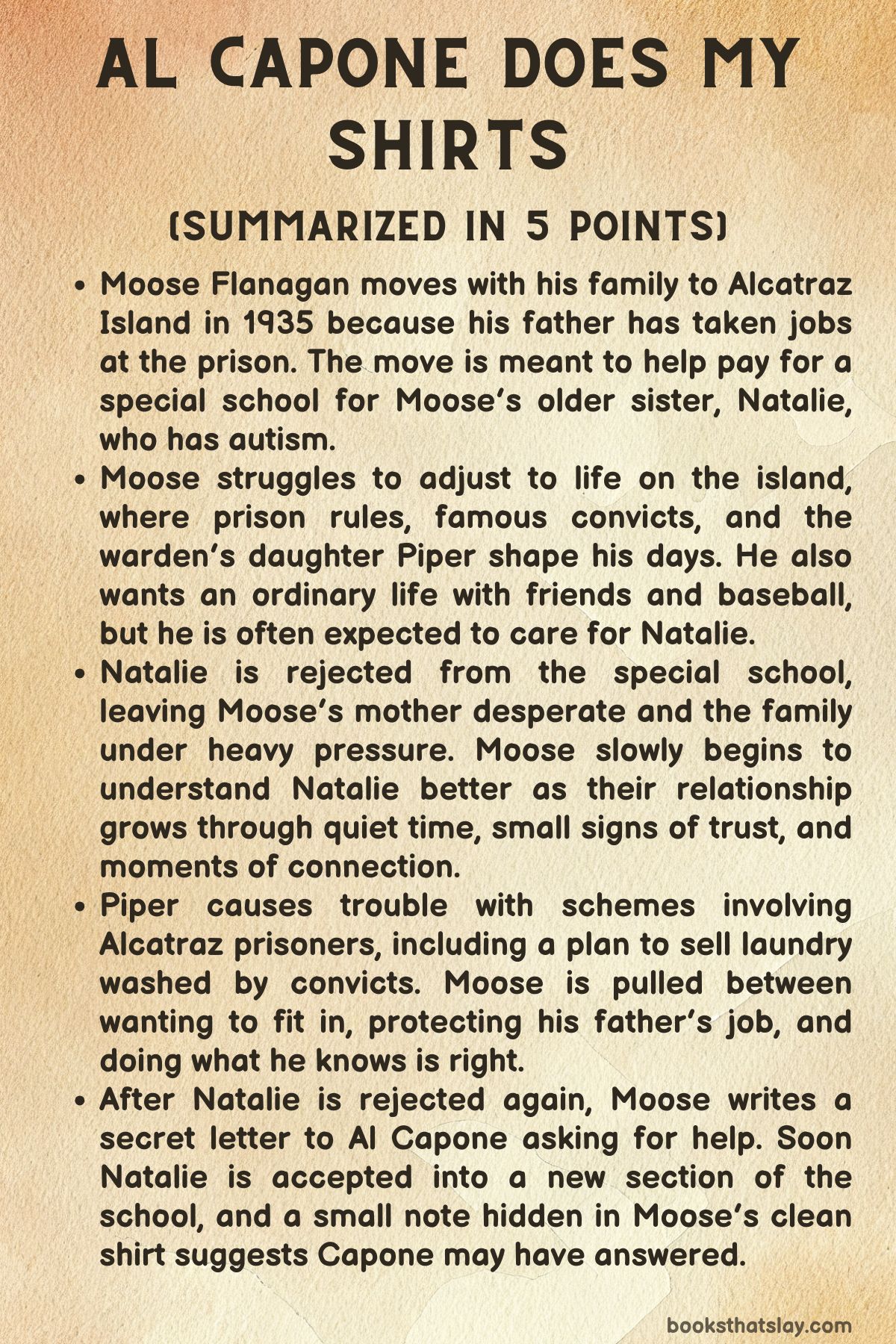 Al Capone Does My Shirts Summary