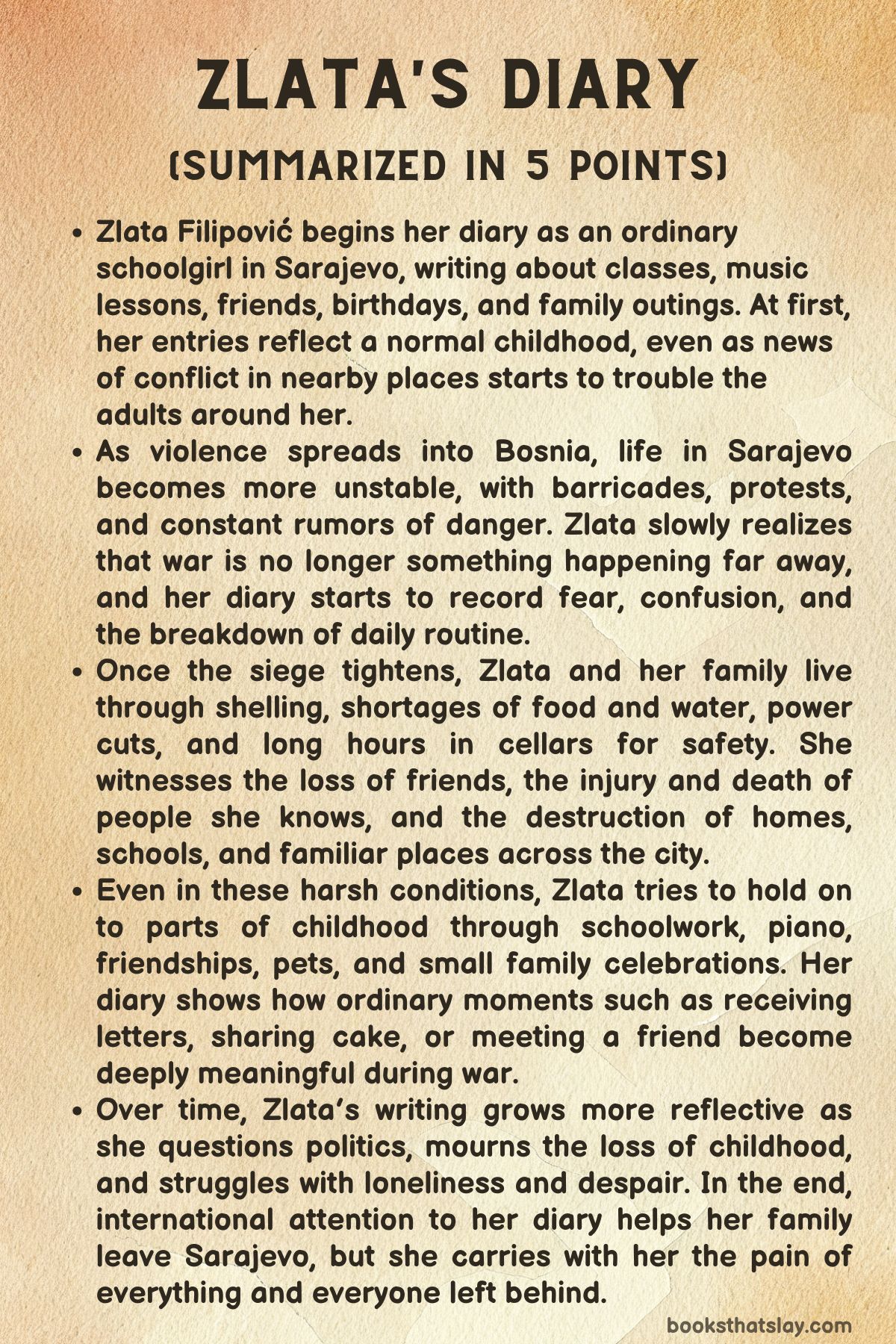 Zlata's Diary Summary