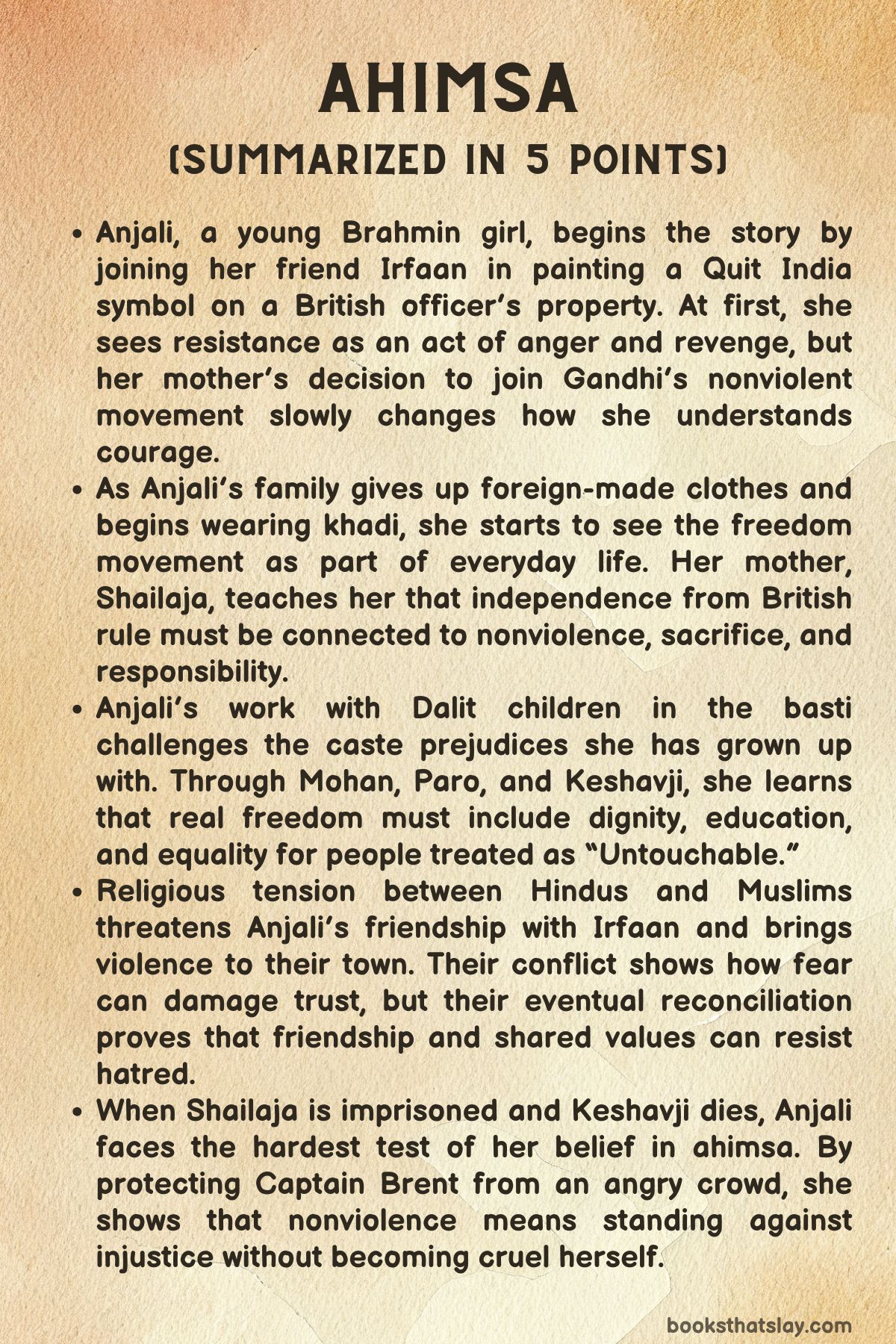 Ahimsa by Supriya Kelkar Summary