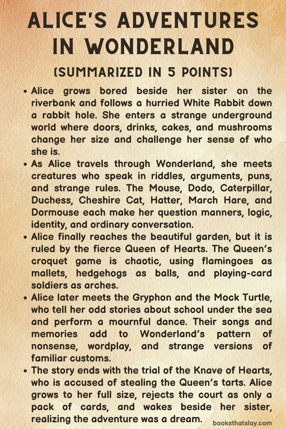 Alice’s Adventures In Wonderland Summary