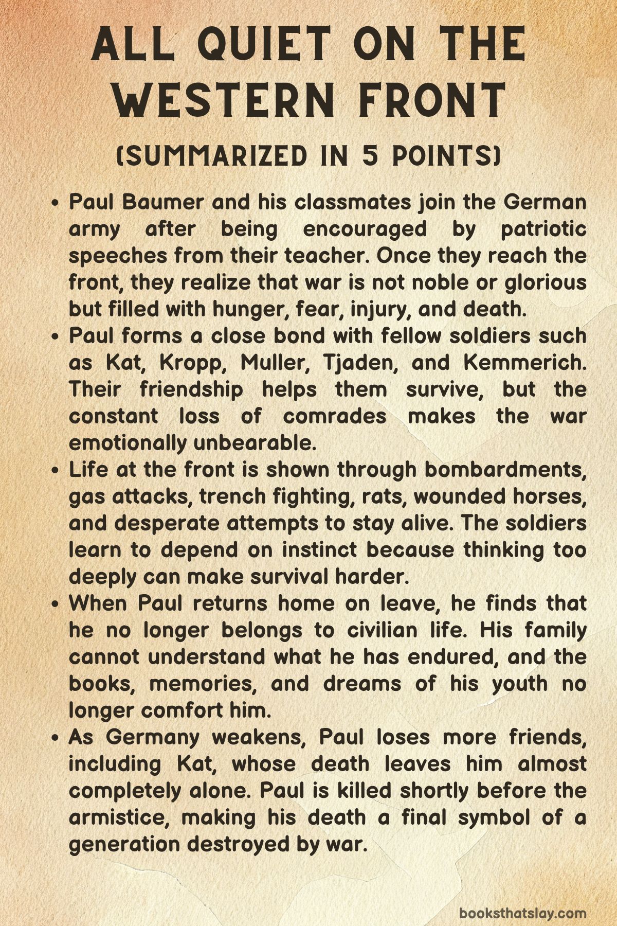 All Quiet on the Western Front Summary