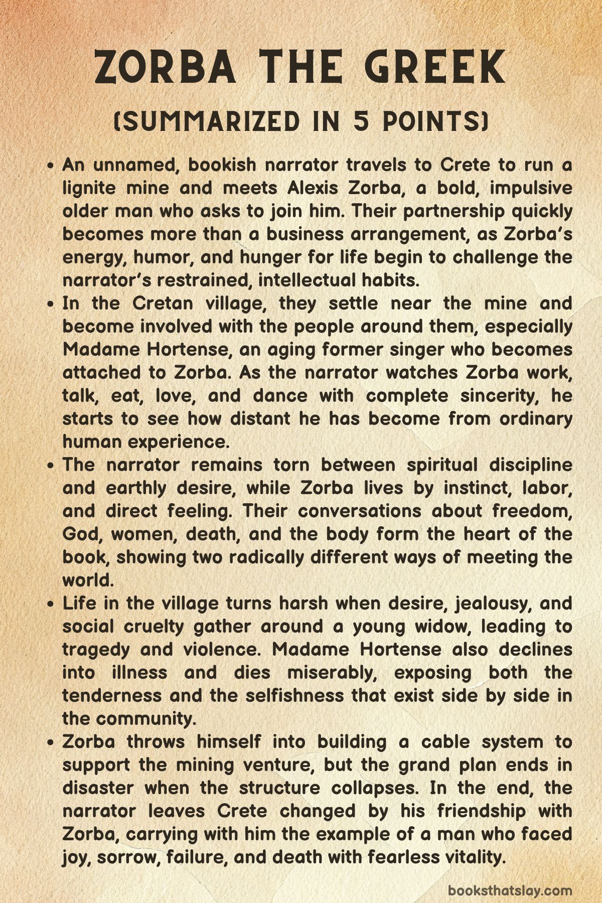 Zorba The Greek Summary