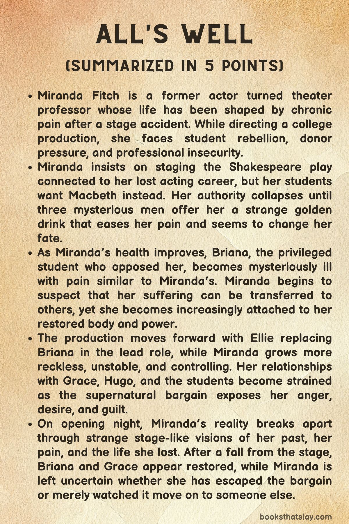 All’s Well by Mona Awad Summary