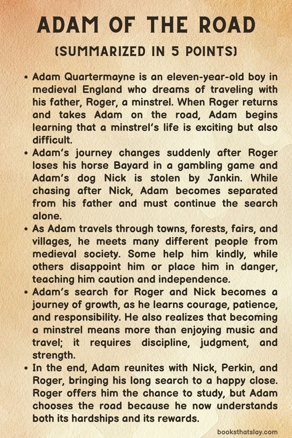 Adam of the Road Summary