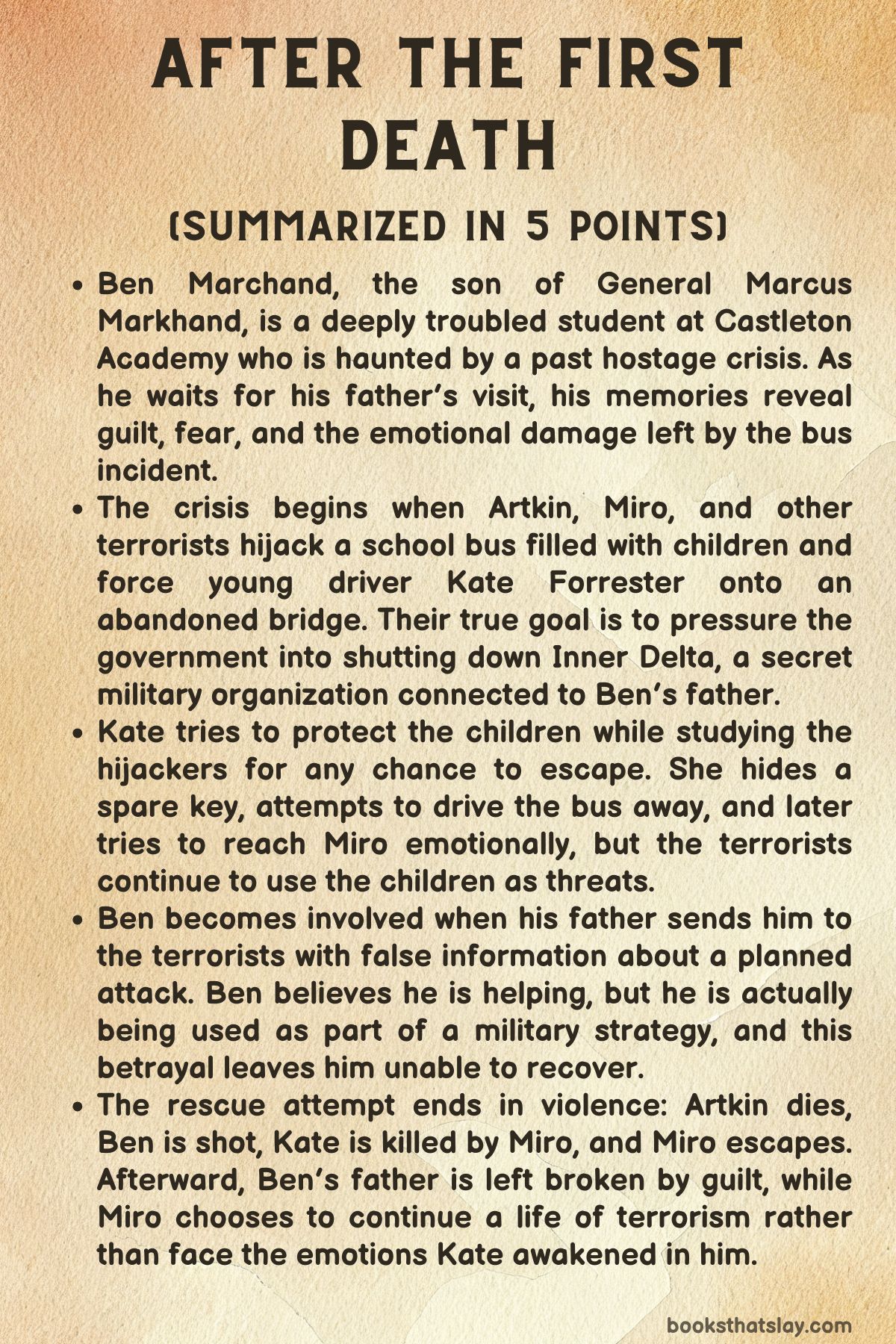 After The First Death Summary