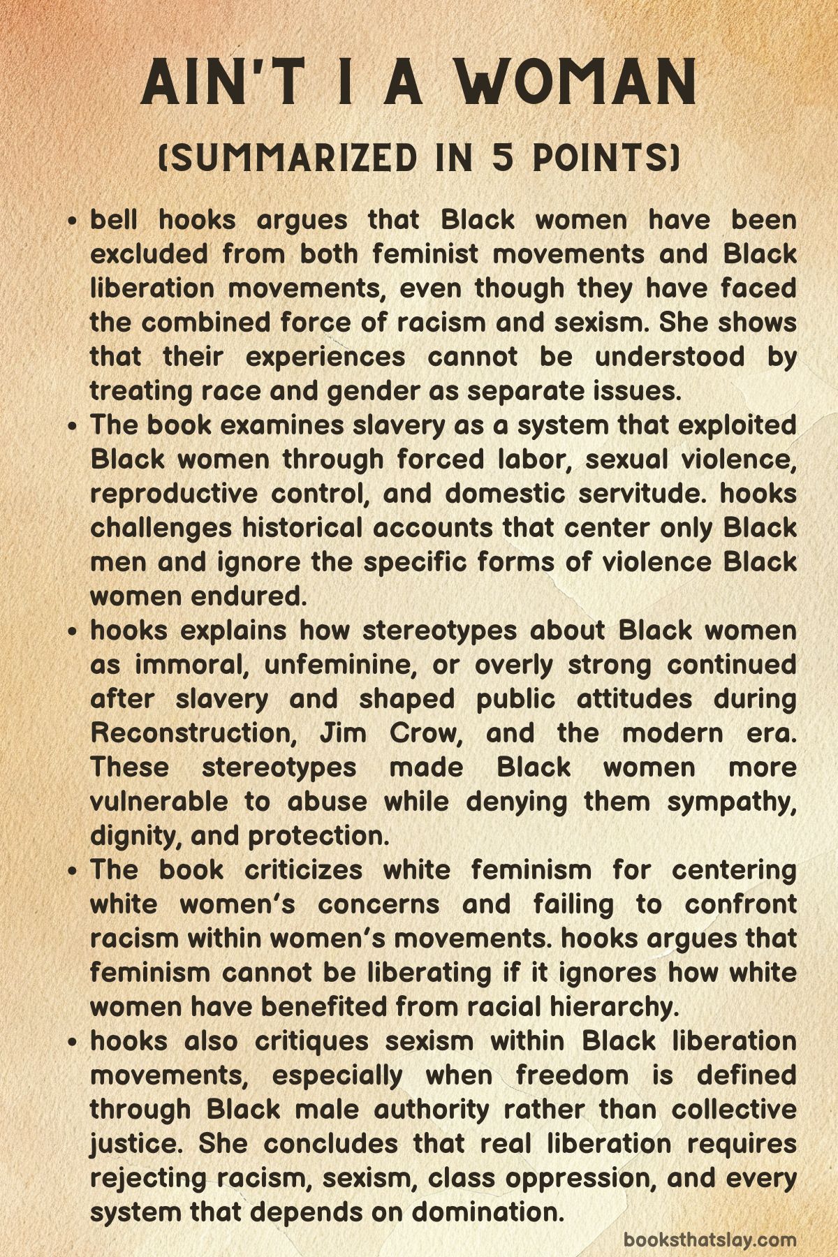 Ain't I a Woman Summary