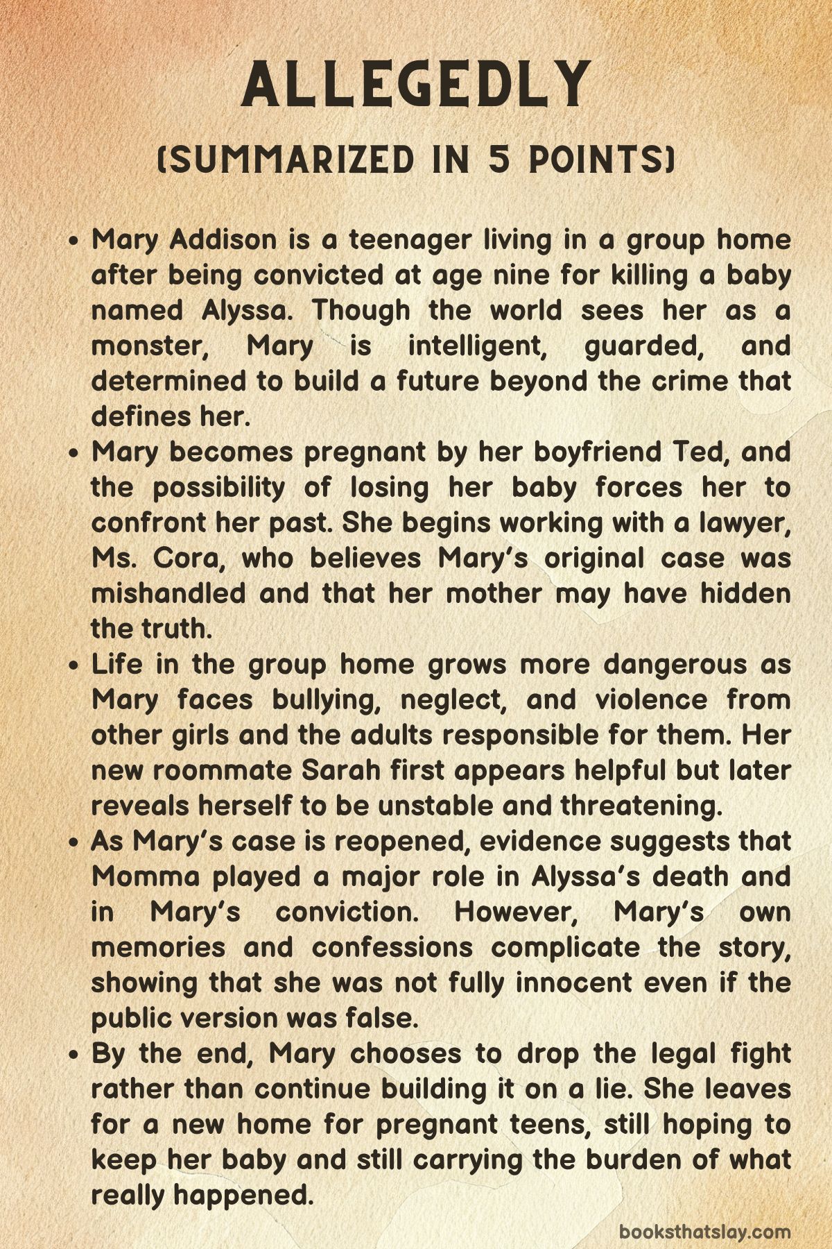 Allegedly by Tiffany D. Jackson Summary