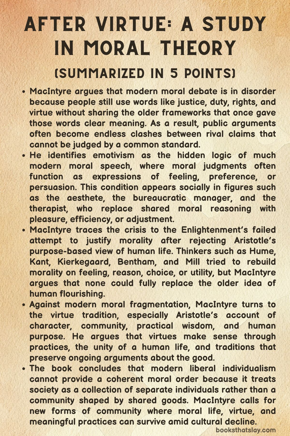 After Virtue: A Study in Moral Theory Summary 