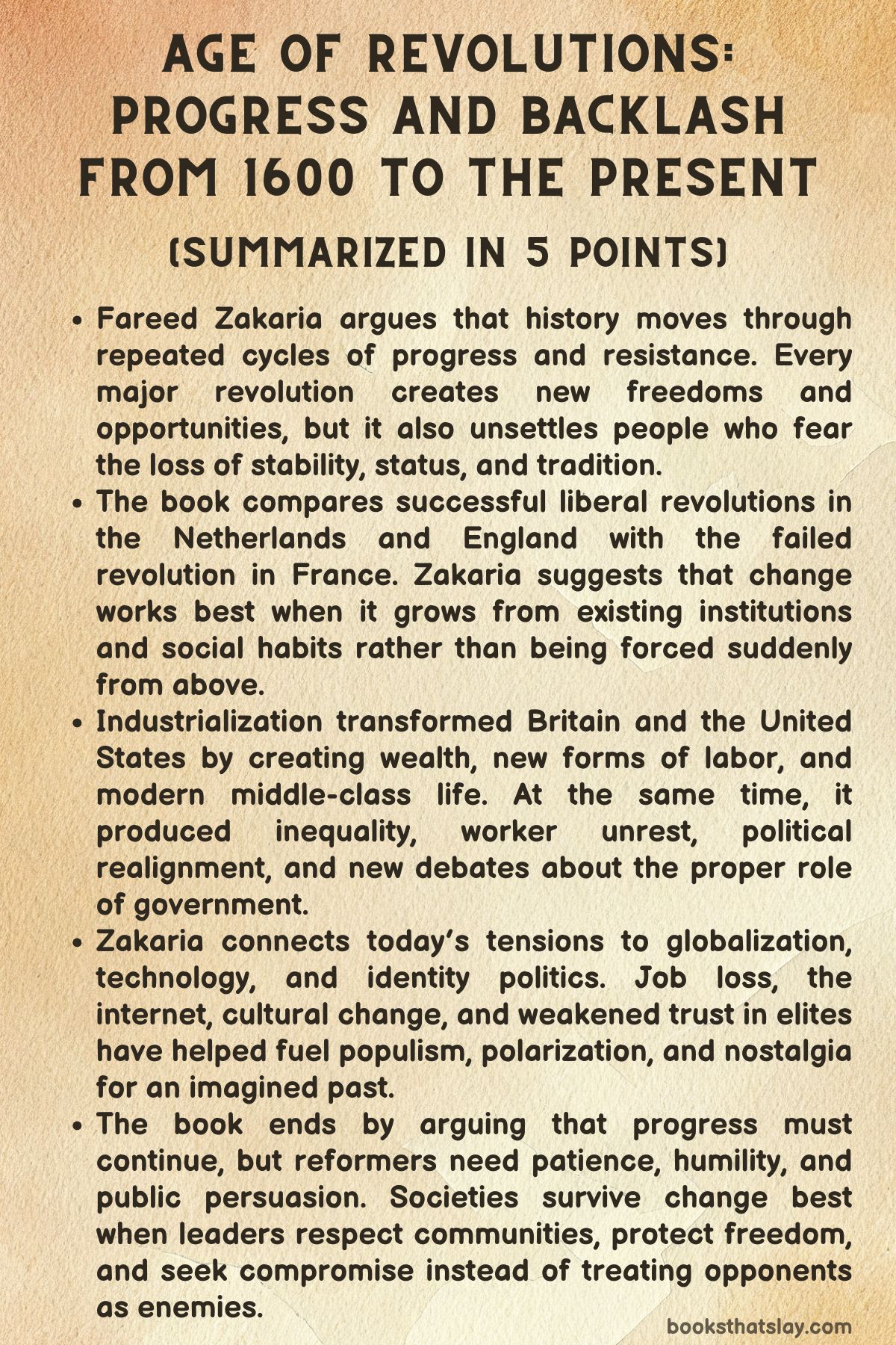 Age of Revolutions: Progress and Backlash from 1600 to the Present Summary