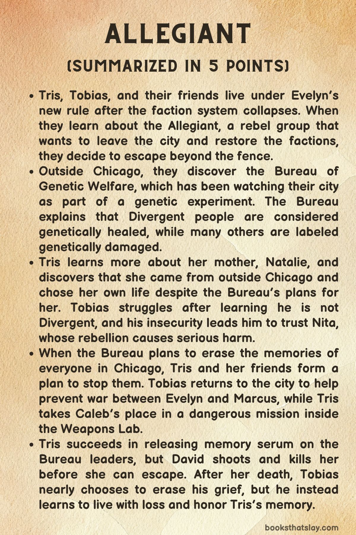 Allegiant by Veronica Roth Summary