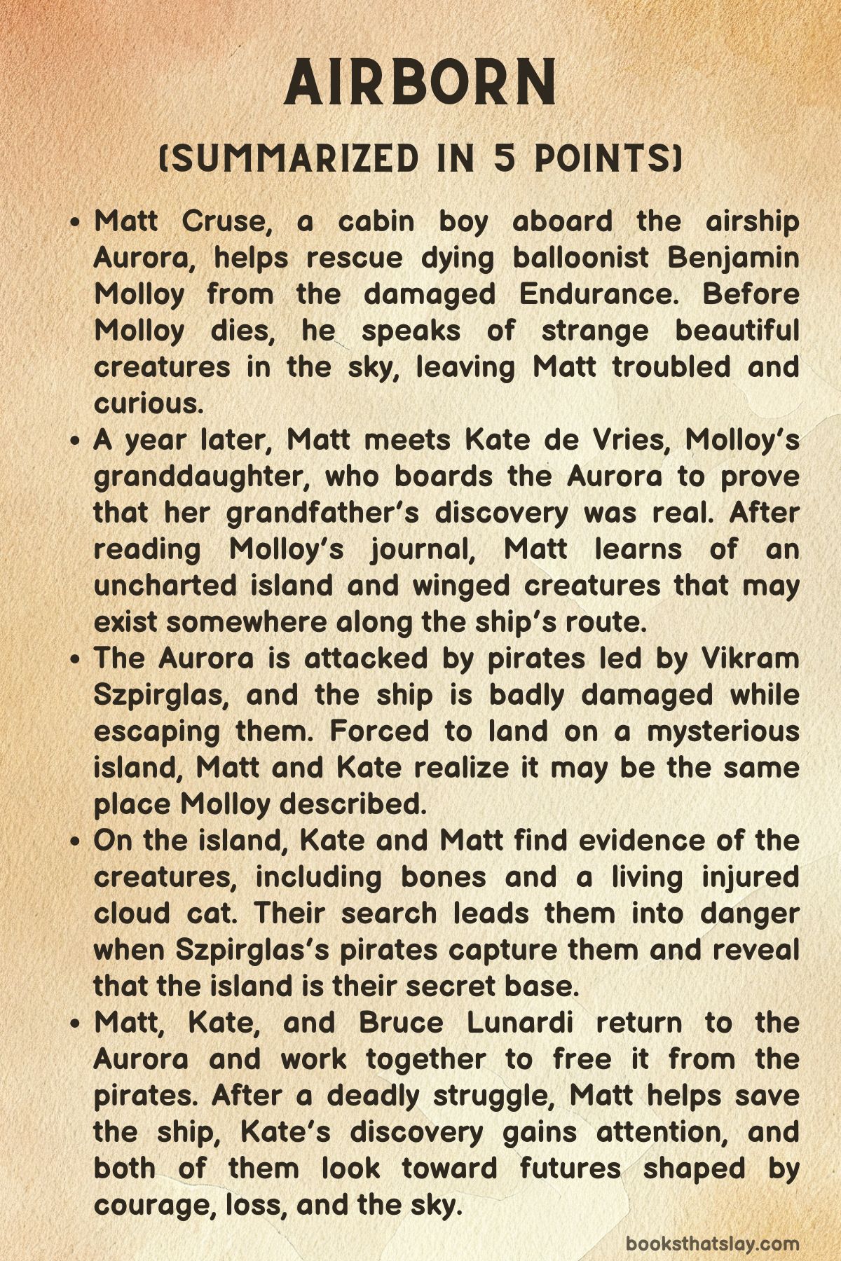 Airborn by Kenneth Oppel Summary