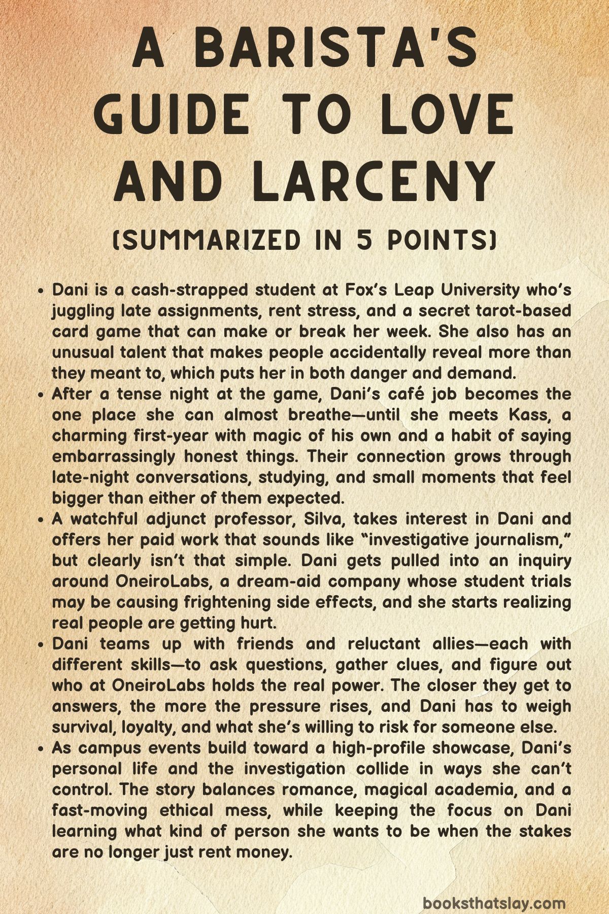 A Barista's Guide to Love and Larceny Summary