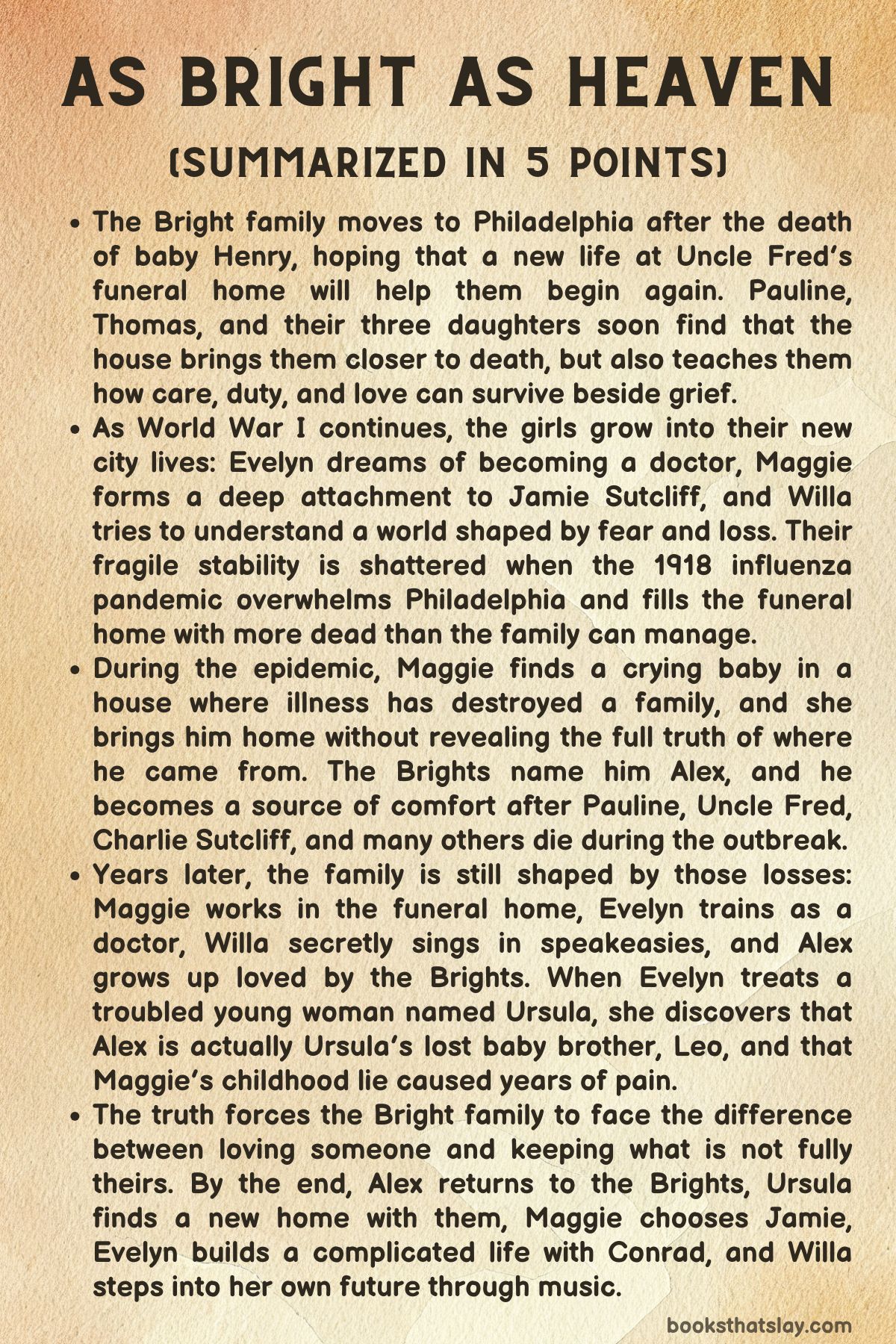 As Bright as Heaven Summary