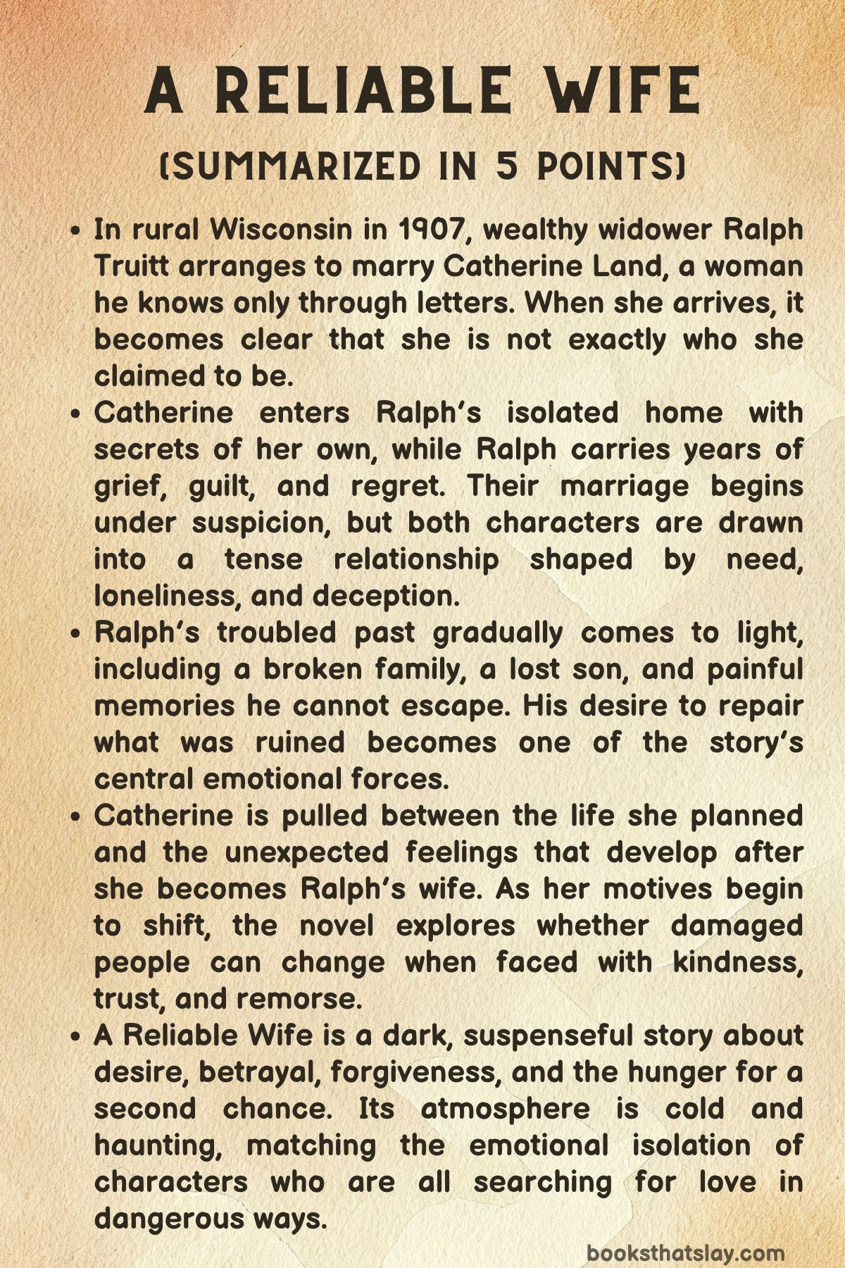 a reliable wife summary