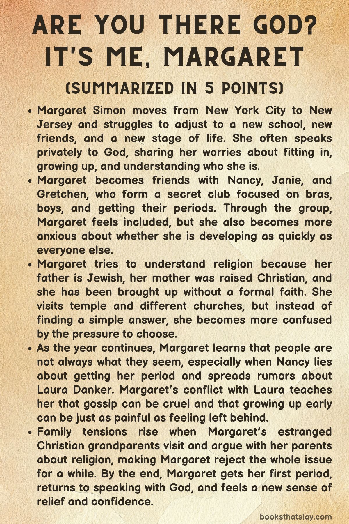 are you there god it's me margaret summary