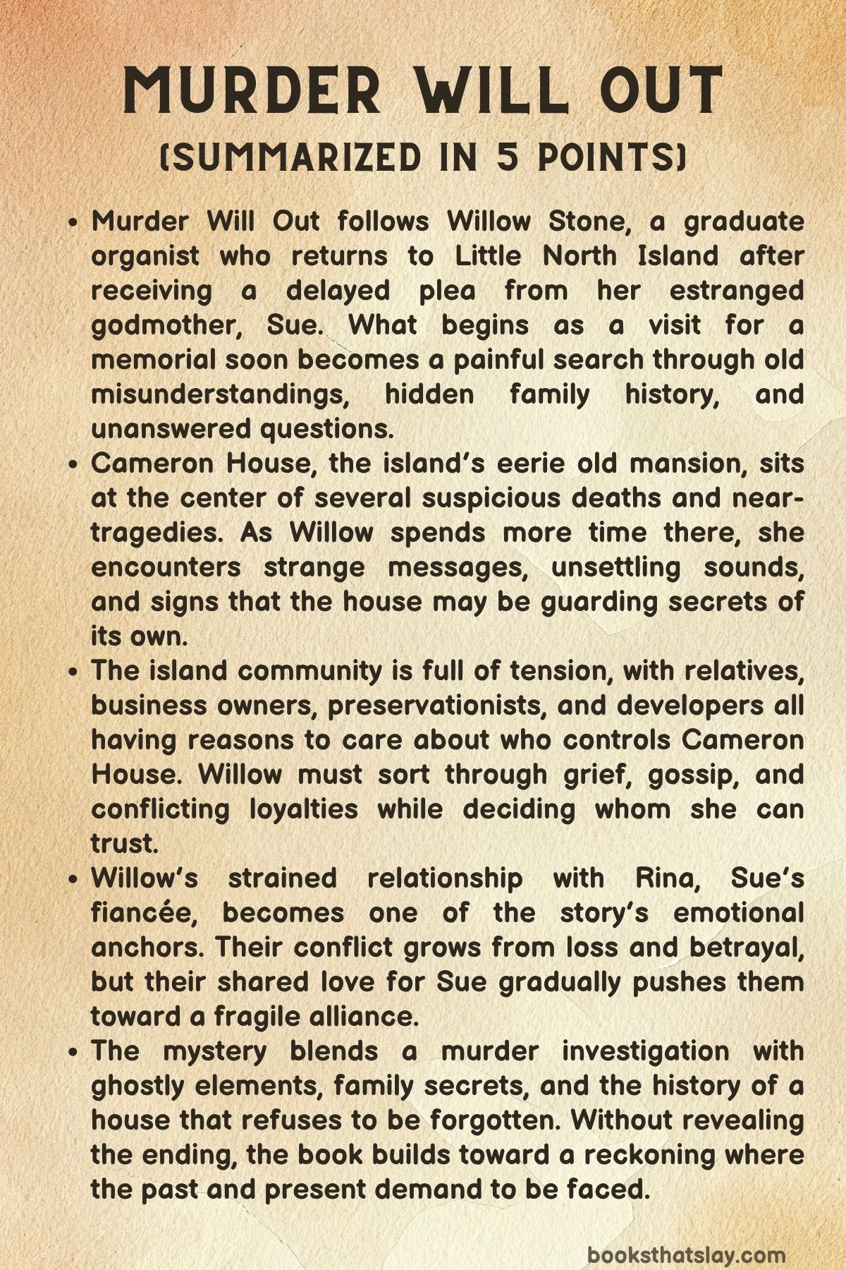 Murder Will Out Summary