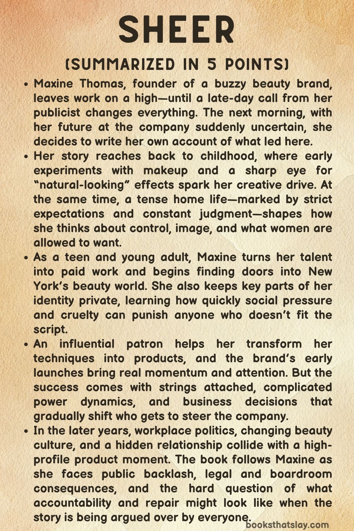 Sheer by Vanessa Lawrence Summary