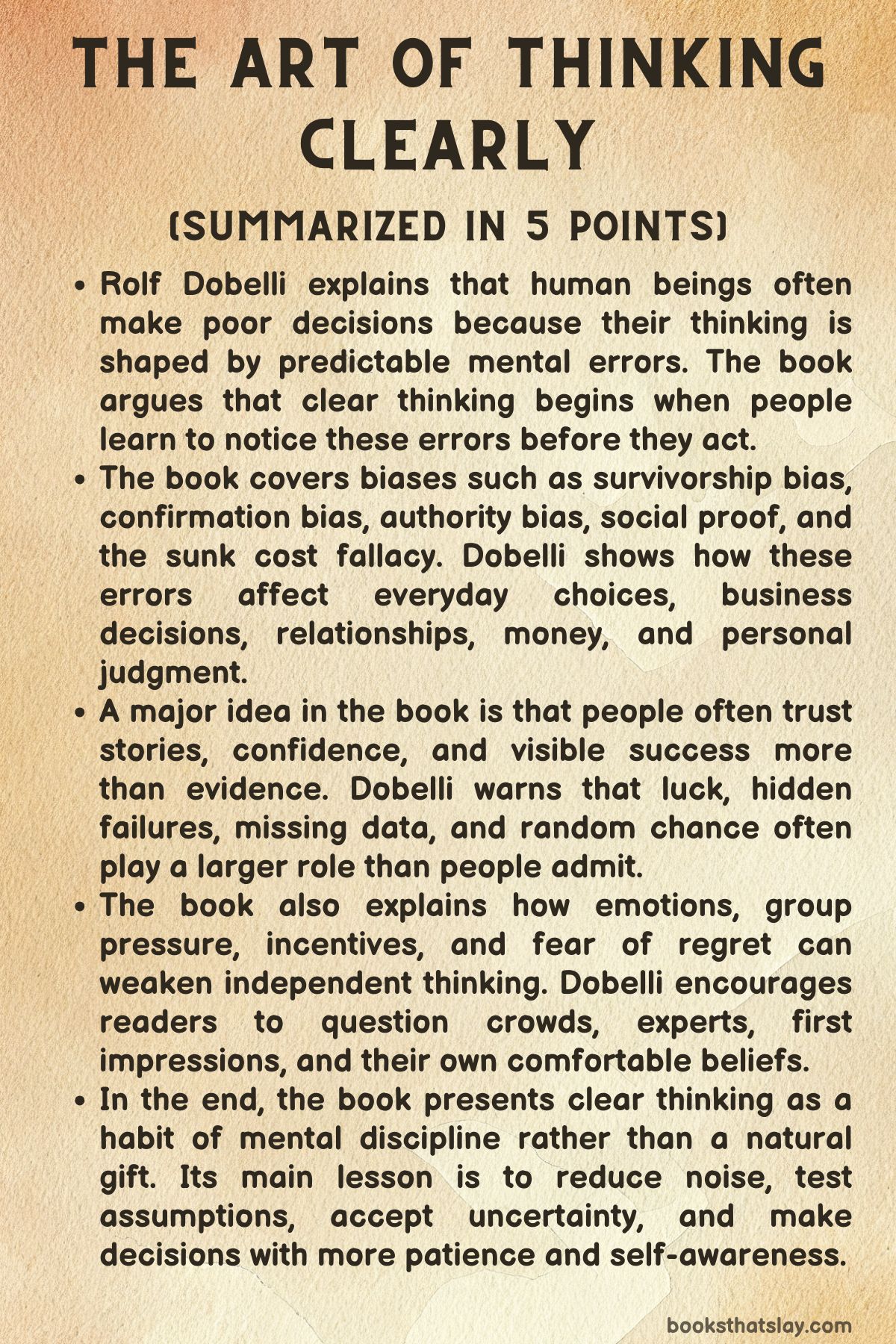 The Art of Thinking Clearly Summary