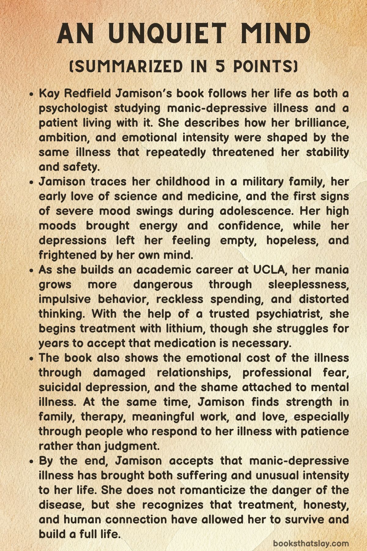 An Unquiet Mind Summary