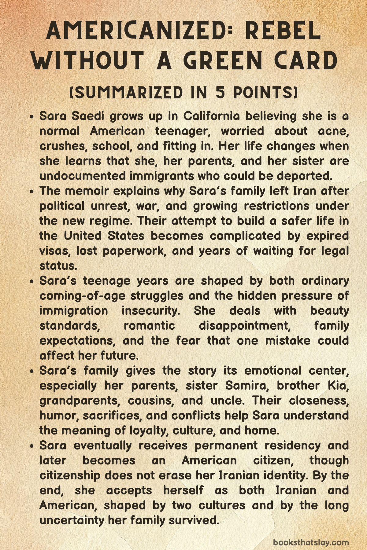 Americanized Rebel Without a Green Card Summary
