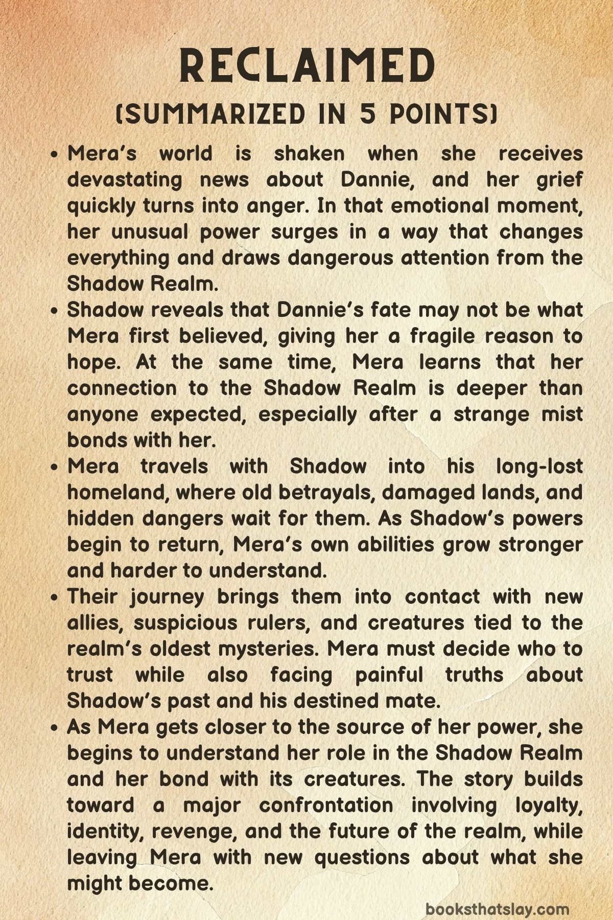 Reclaimed by Jaymin Eve Summary